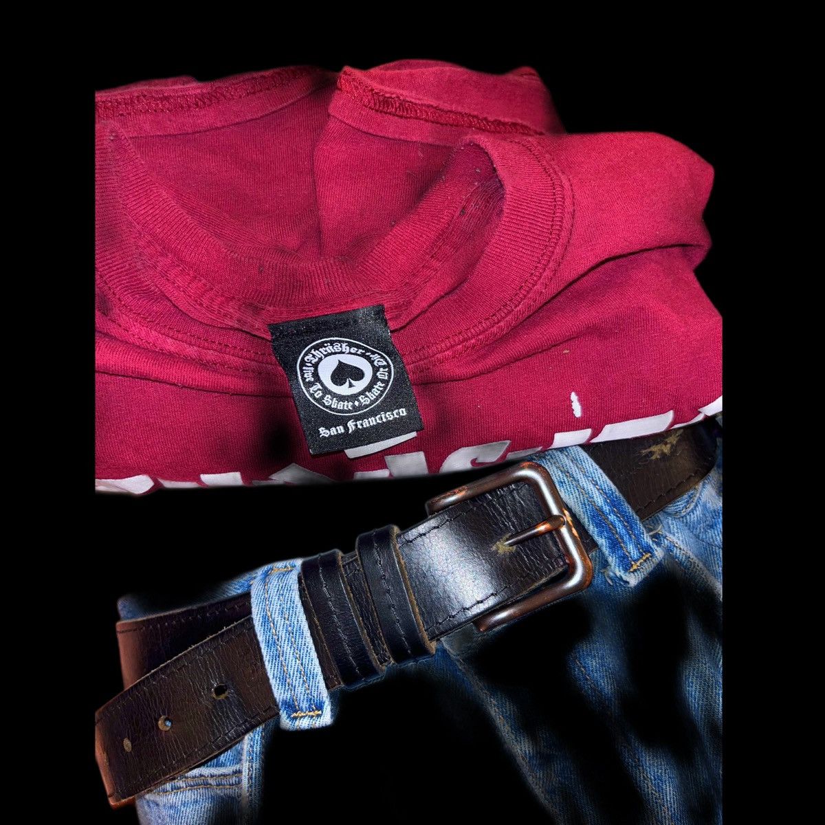 Thrasher thrasher magazine maroon tee with paint Size US L / EU 52-54 / 3 - 3 Thumbnail