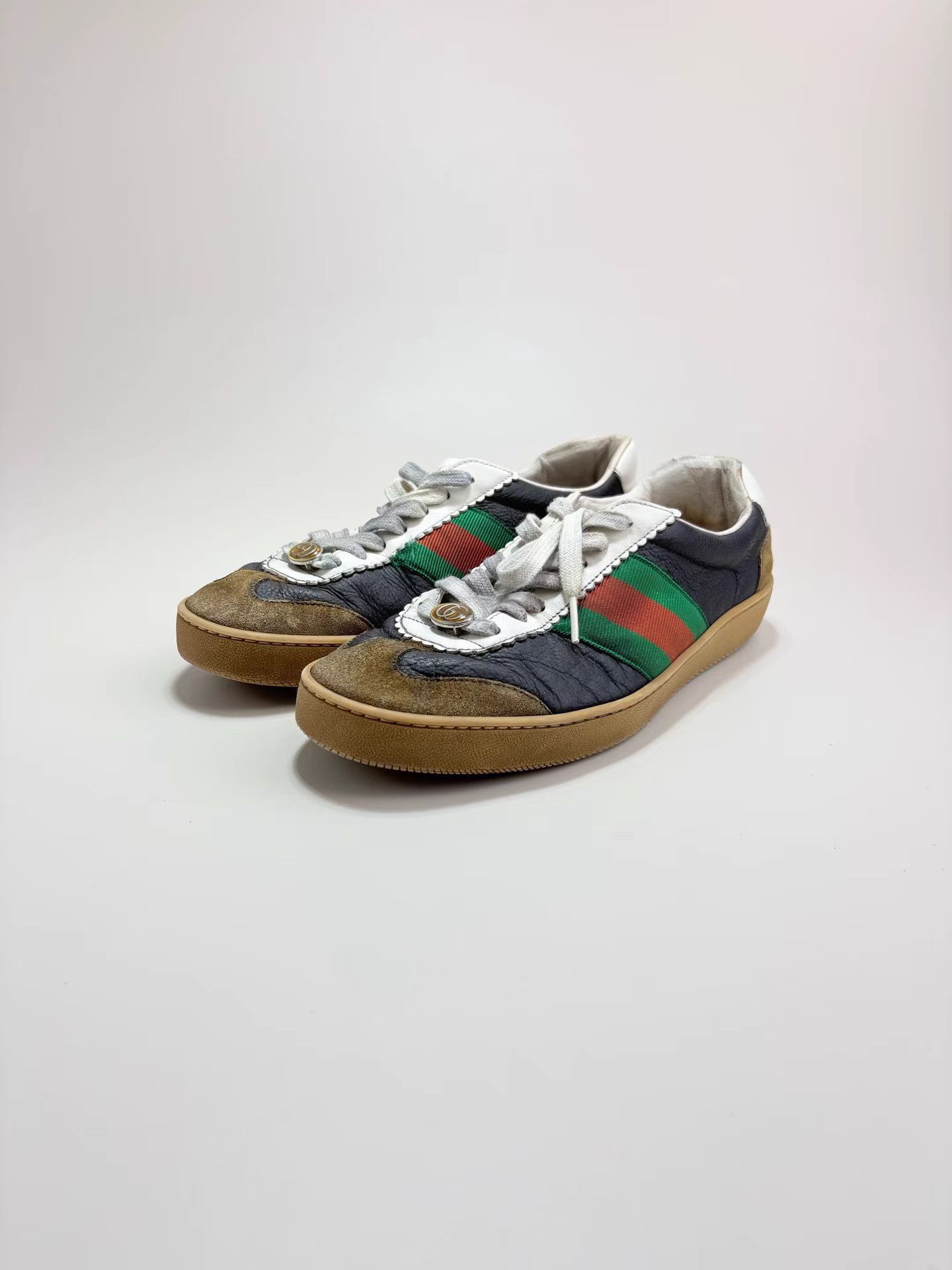 Gucci GUCCI G74 Black and Green Retro Sneakers K1 Size US 7.5 / EU 40-41 - 1 Thumbnail