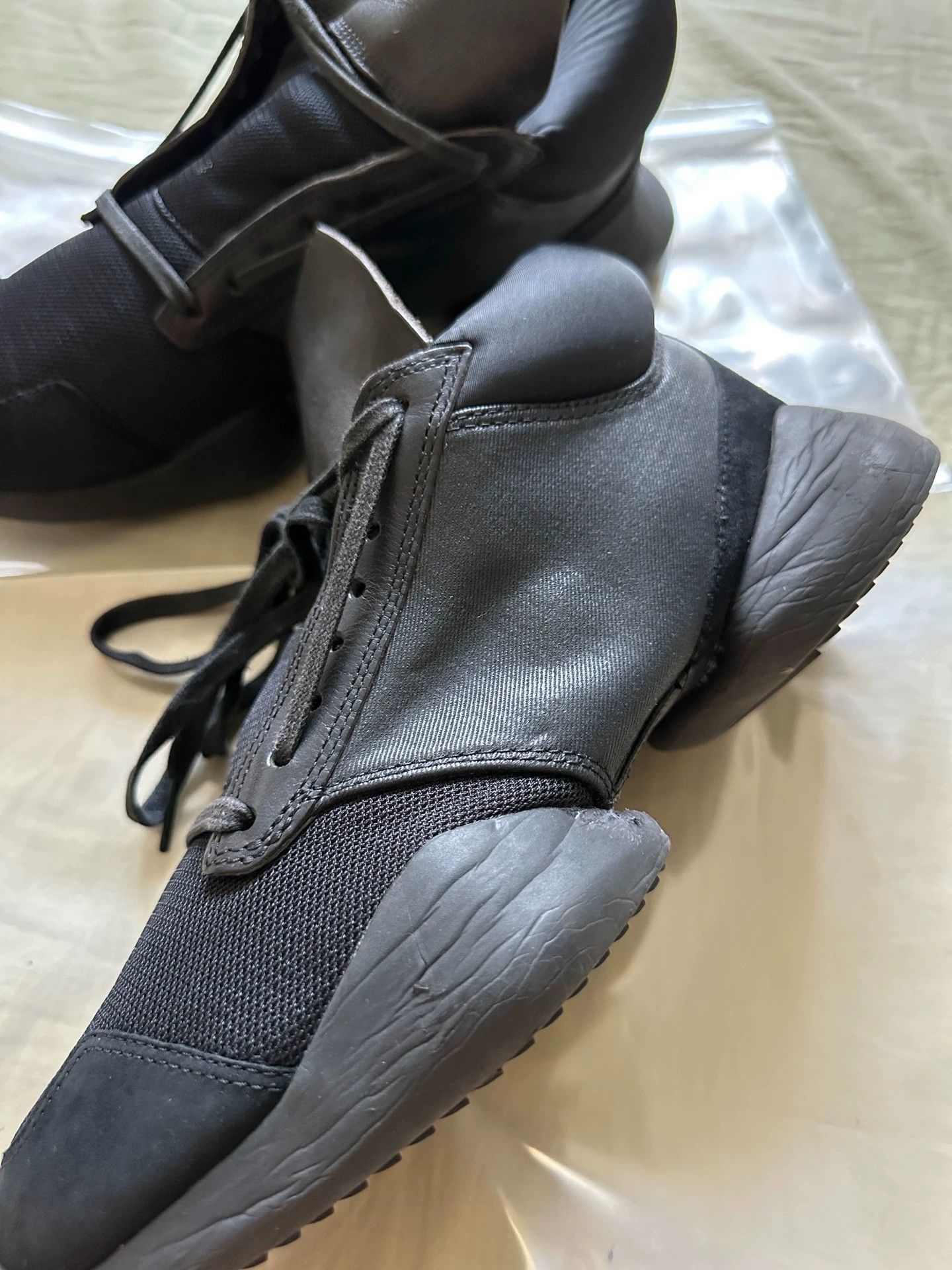 Rick Owens RO x Adidas RO Runner OG Black Leather Tank Size US 8.5 / EU 41-42 - 8 Thumbnail