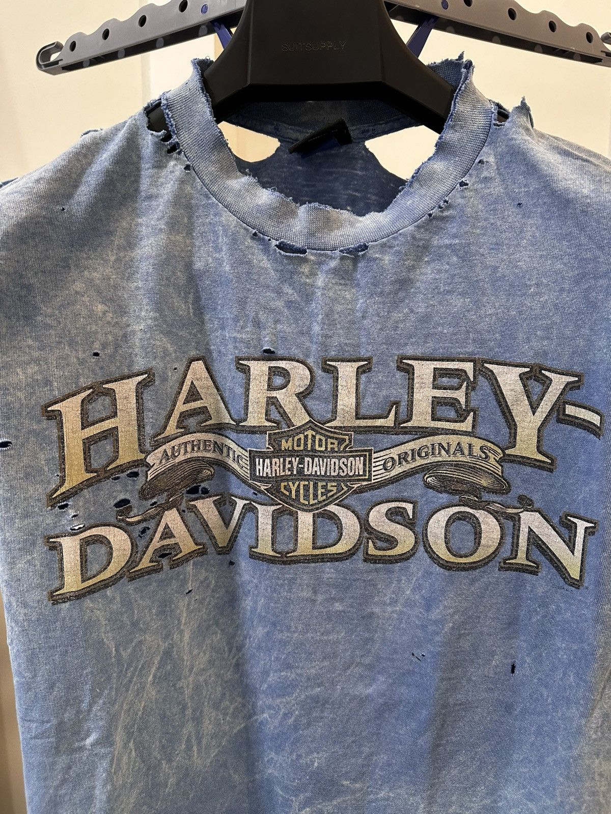 Harley Davidson Light Blue Harley Davidson Daytona Destroyed Tee - M Size US M / EU 48-50 / 2 - 3 Thumbnail