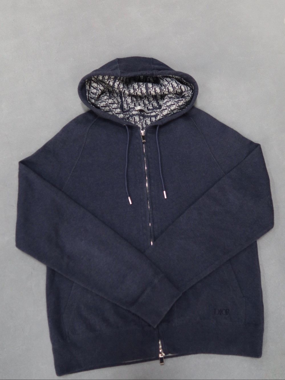 Dior Dior Oblique Zip-Up Hoodie Navy US XL Size US XL / EU 56 / 4 - 1 Thumbnail