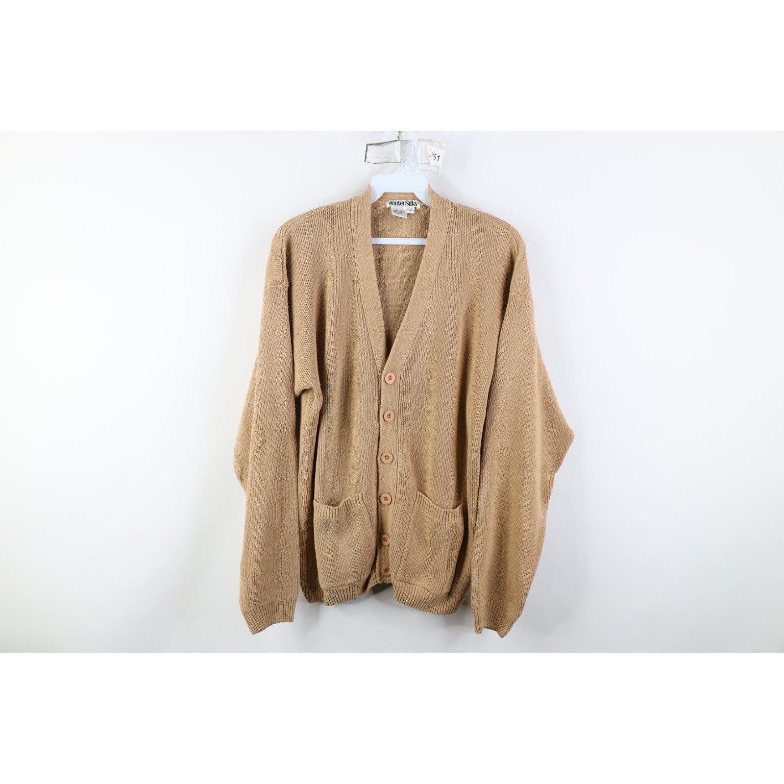 Vintage Vintage 90s Streetwear Silk Ribbed Knit Cardigan Sweater Size US M / EU 48-50 / 2 - 1 Thumbnail