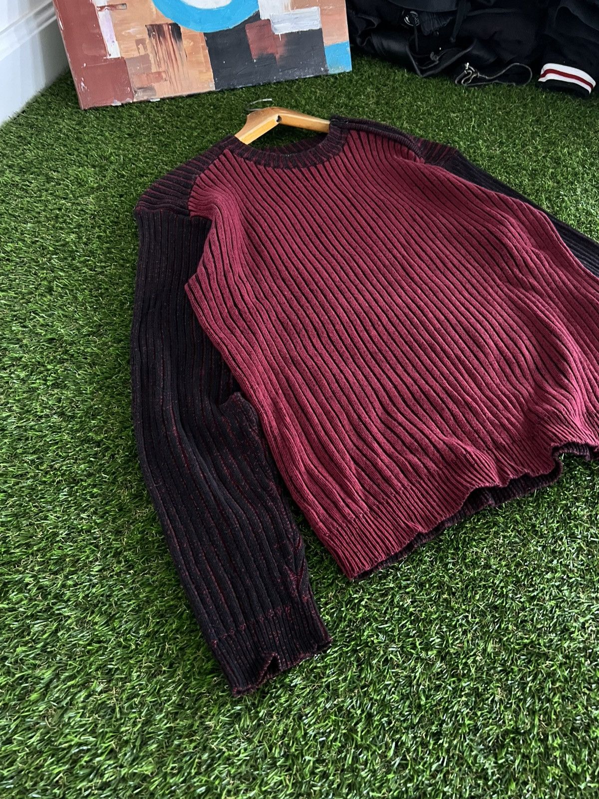 Diesel Japan Painted Side side Zip Knit Ribbed Sweater LGB Vibe Size US L / EU 52-54 / 3 - 5 Thumbnail