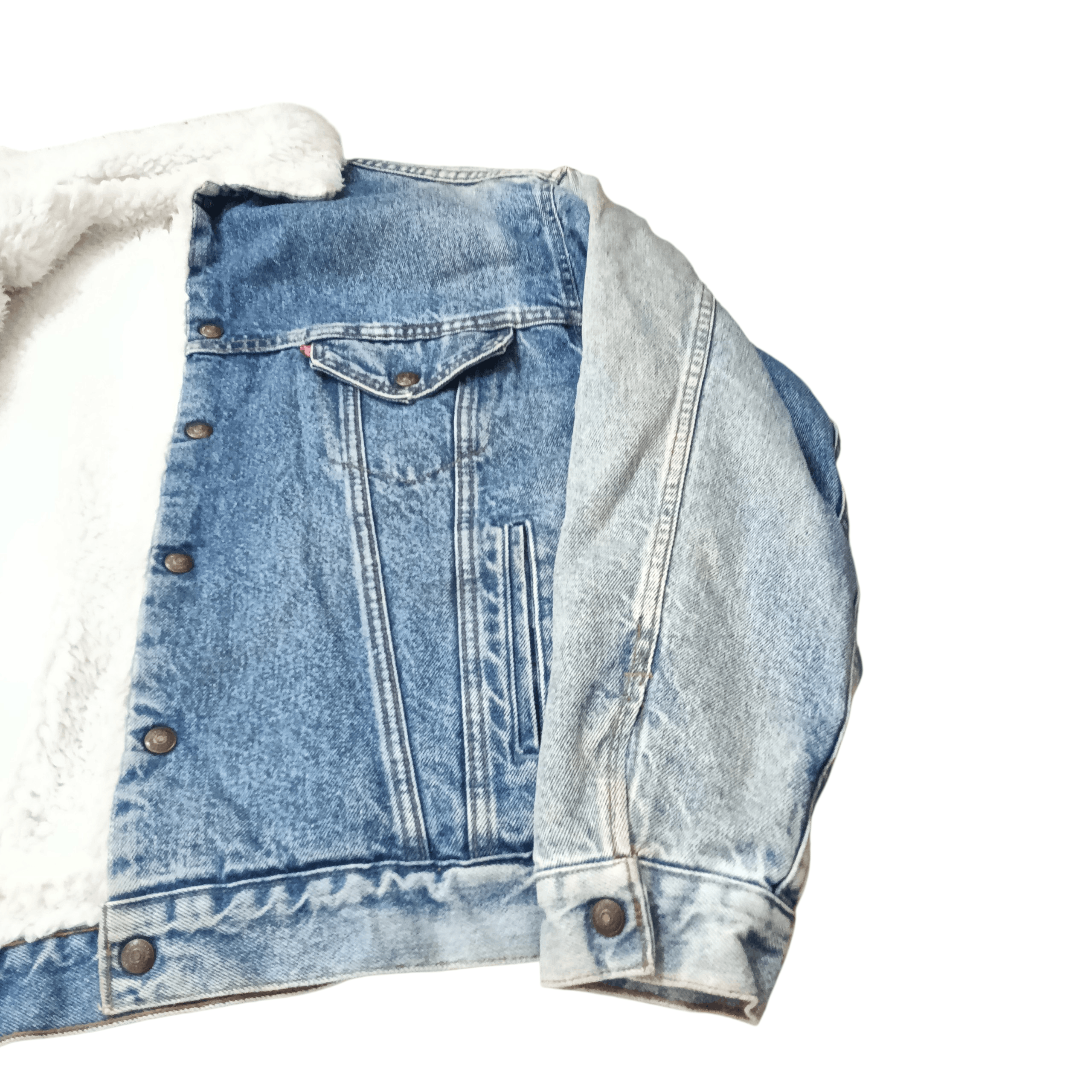 Levi's Vintage 70s 80s Levis Trucker Sherpa Denim Jacket Size US XL / EU 56 / 4 - 7 Thumbnail