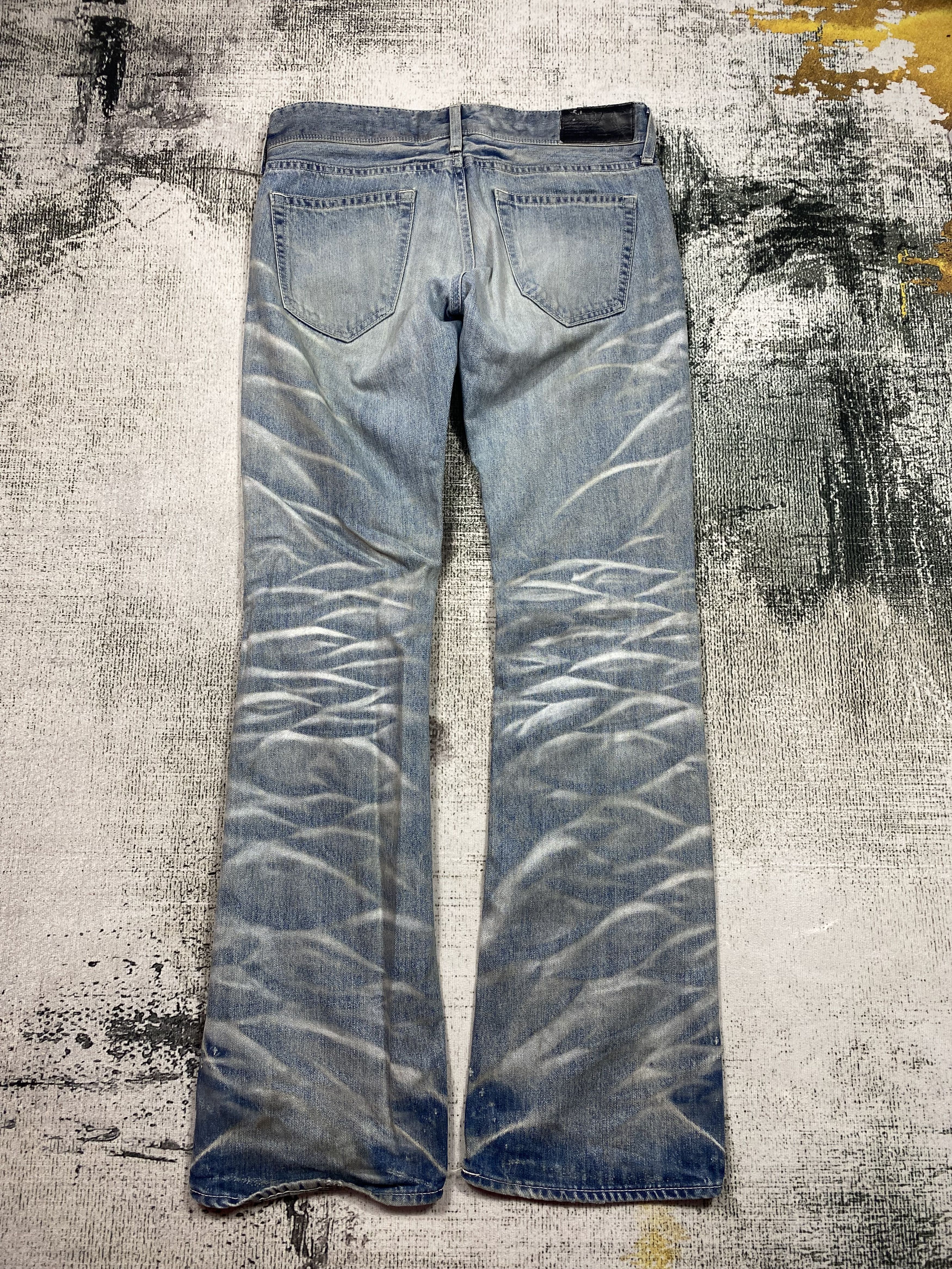 Japanese Brand RARE🔥Japanese Flare Bootcut Honeycomb Faded Low Rise Size US 32 / EU 48 - 2 Thumbnail