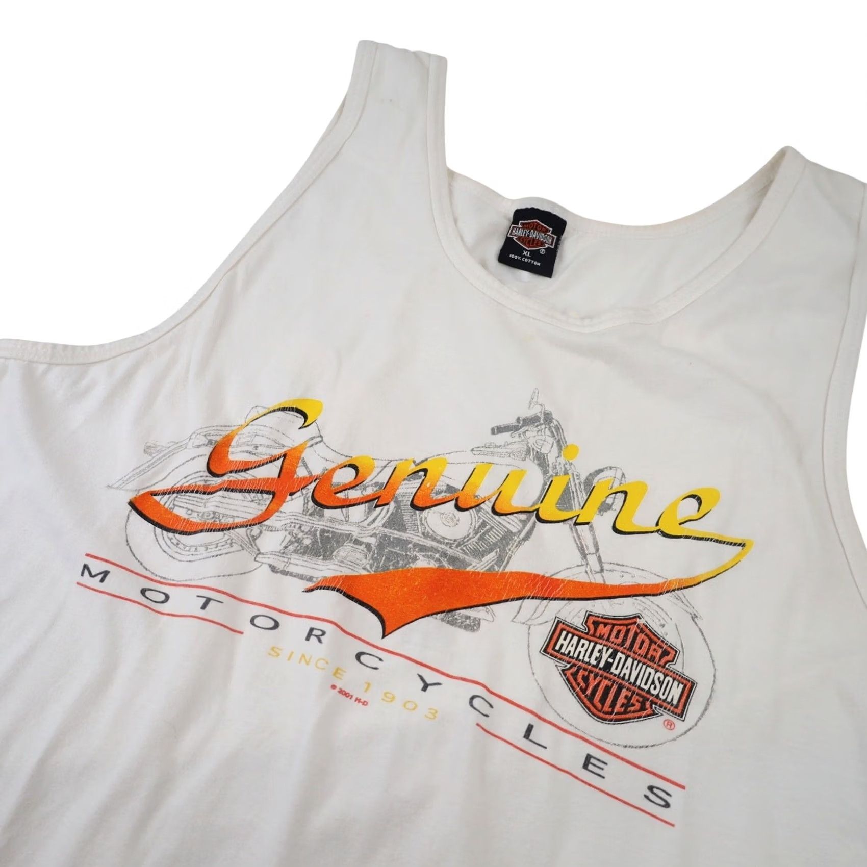 Harley Davidson VINTAGE Harley Davidson Mens XL Genuine Motorcycles Graphic Tank Top White Size US XL / EU 56 / 4 - 5 Thumbnail