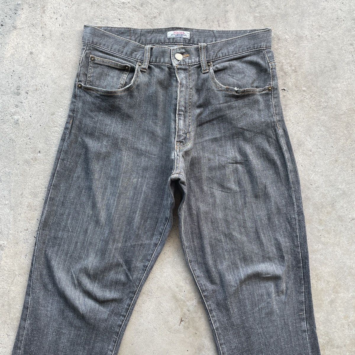 Hanes W31x30.5💥 Vintage Hanes Black Faded Denim Jeans Pants Size US 31 - 3 Thumbnail