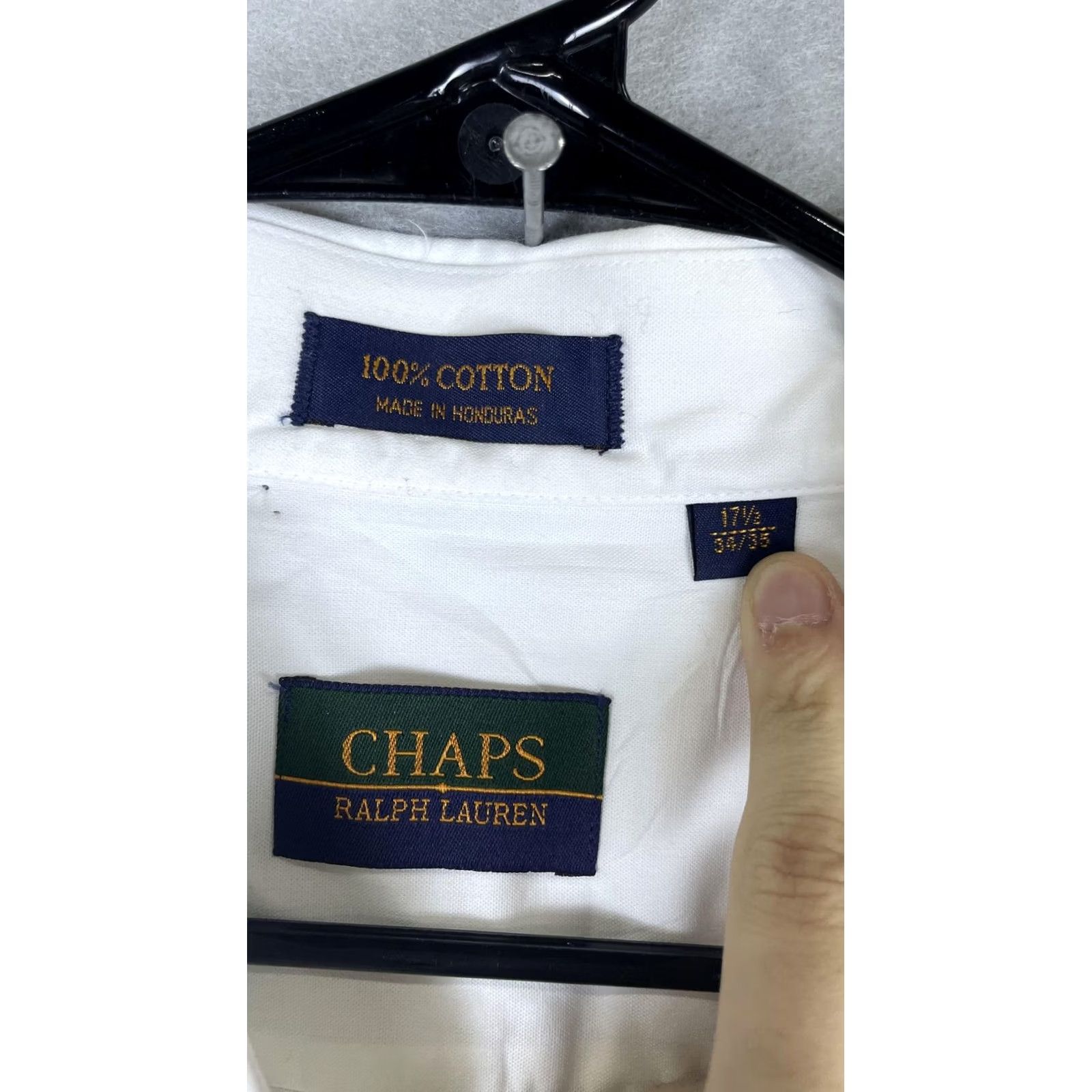 Ralph Lauren Chaps Ralph Lauren Dress Shirt Mens 17.5 36/37 White Cotton Long Sleeve Dress Shirt Mens 17.5 36/37 White Cotton Long Sleeve Size 48R - 3 Thumbnail