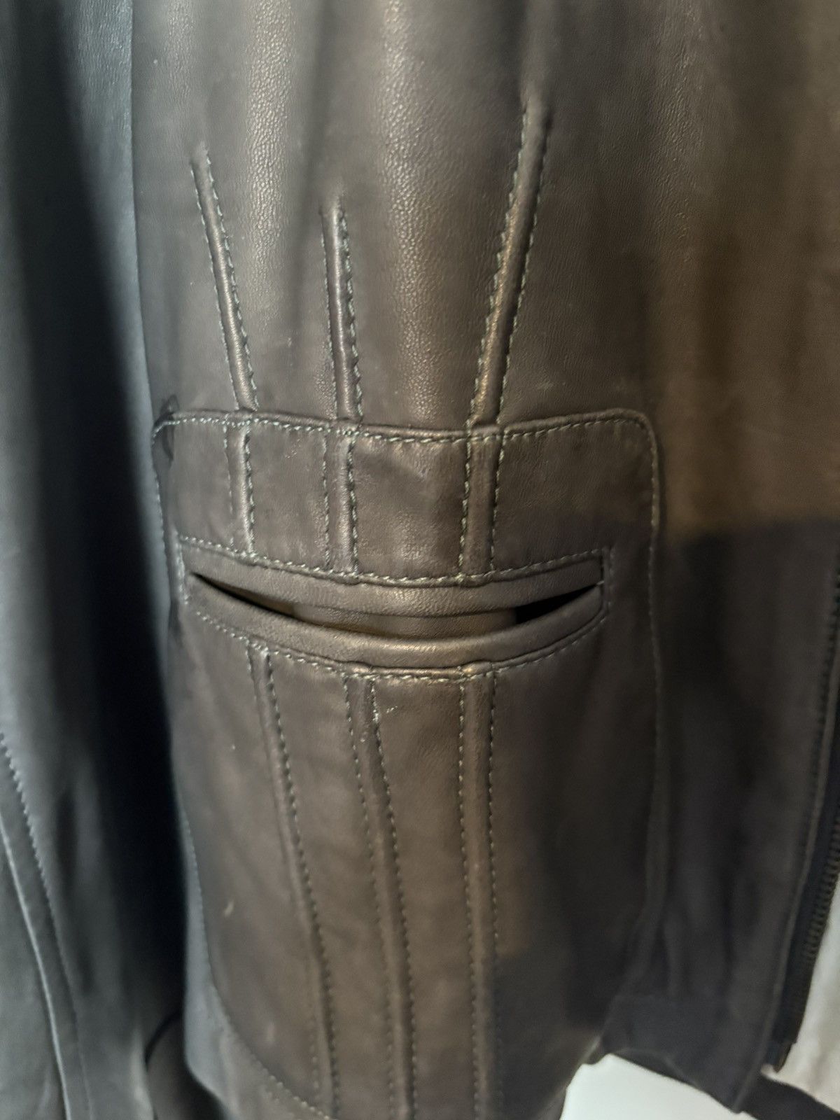 Nicole Farhi Nicole Farhi Grey Leather Jacket Size M / US 6-8 / IT 42-44 - 6 Thumbnail