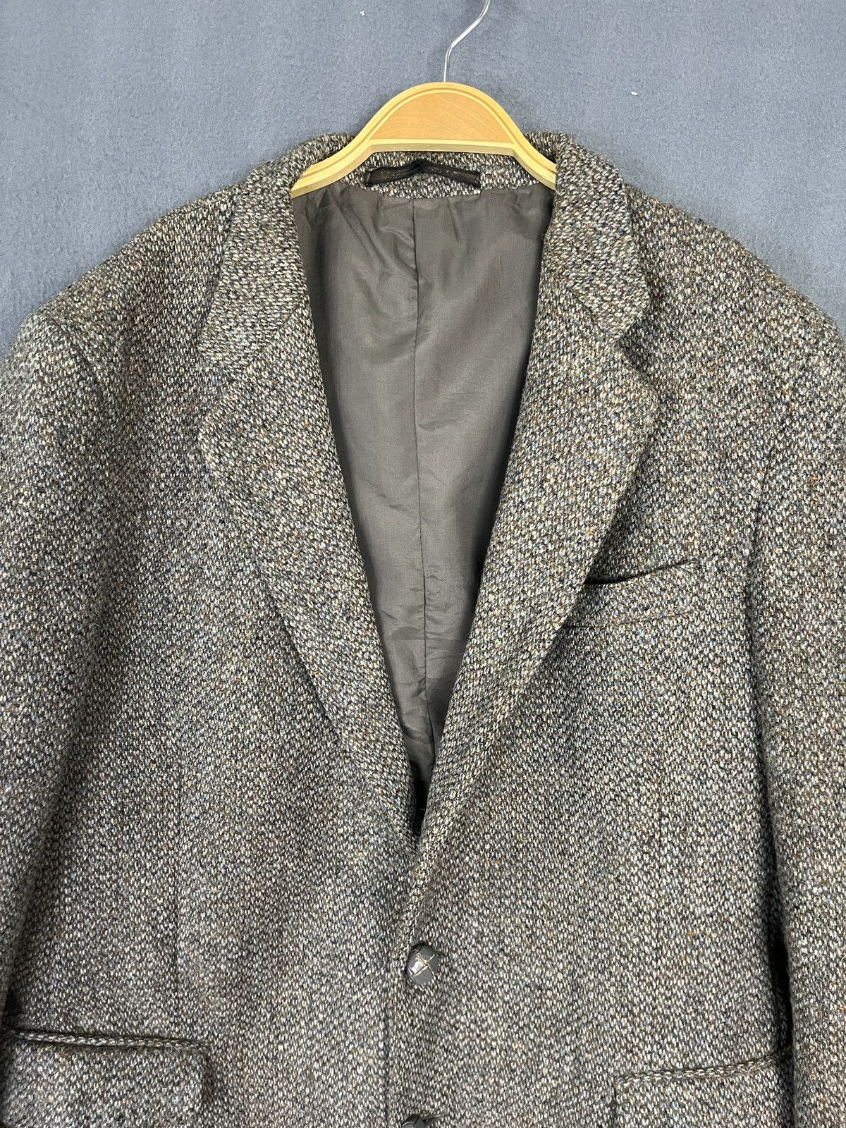 Harris Tweed × Vintage Vintage Made in Britain Wool Blazer Harris Tweed Handwoven Size 44R - 3 Thumbnail