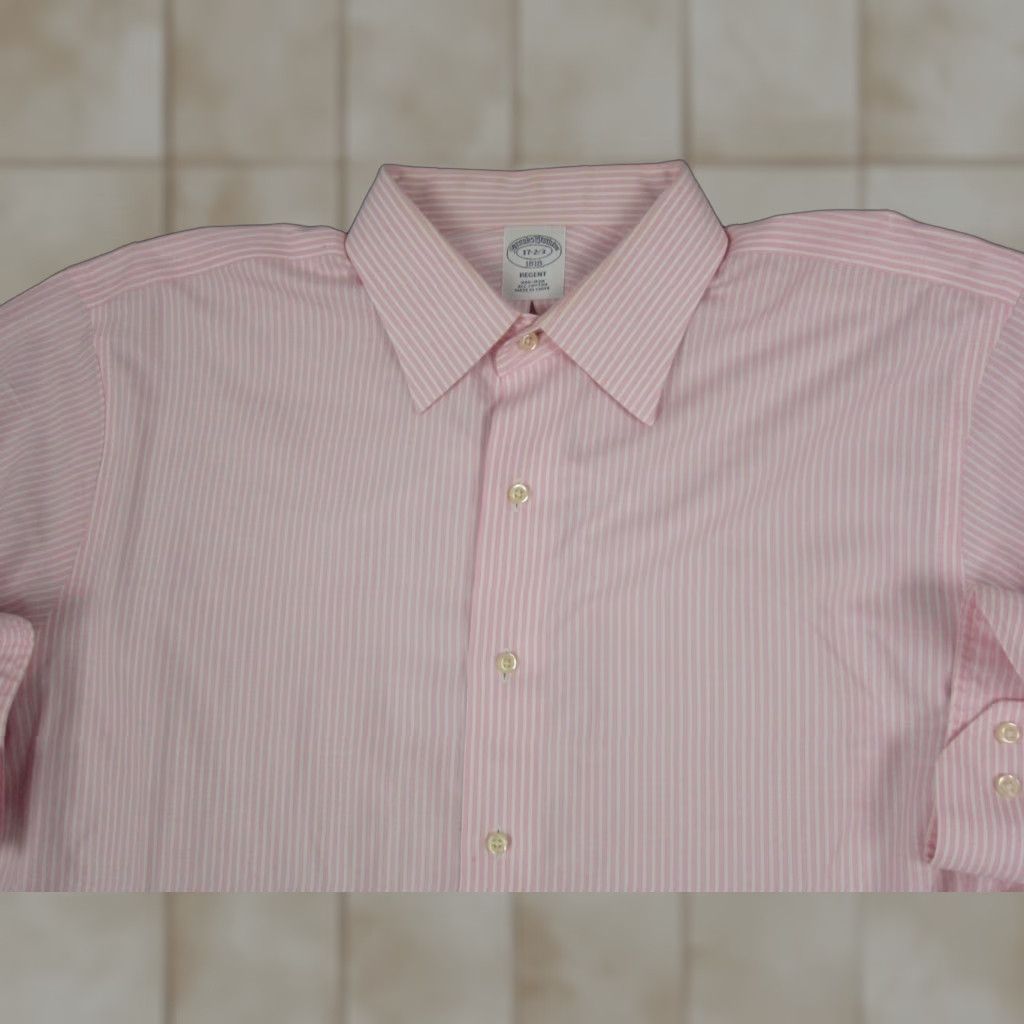 Brooks Brothers Brooks Brothers Shirt Adult 17 Pink Cotton Regent Non-Iron Mens Button Up 1818 Size US XL / EU 56 / 4 - 1 Thumbnail