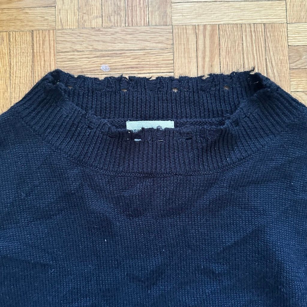 Bare Knuckles Wool Cashmere Distressed Knit Sweater Medium