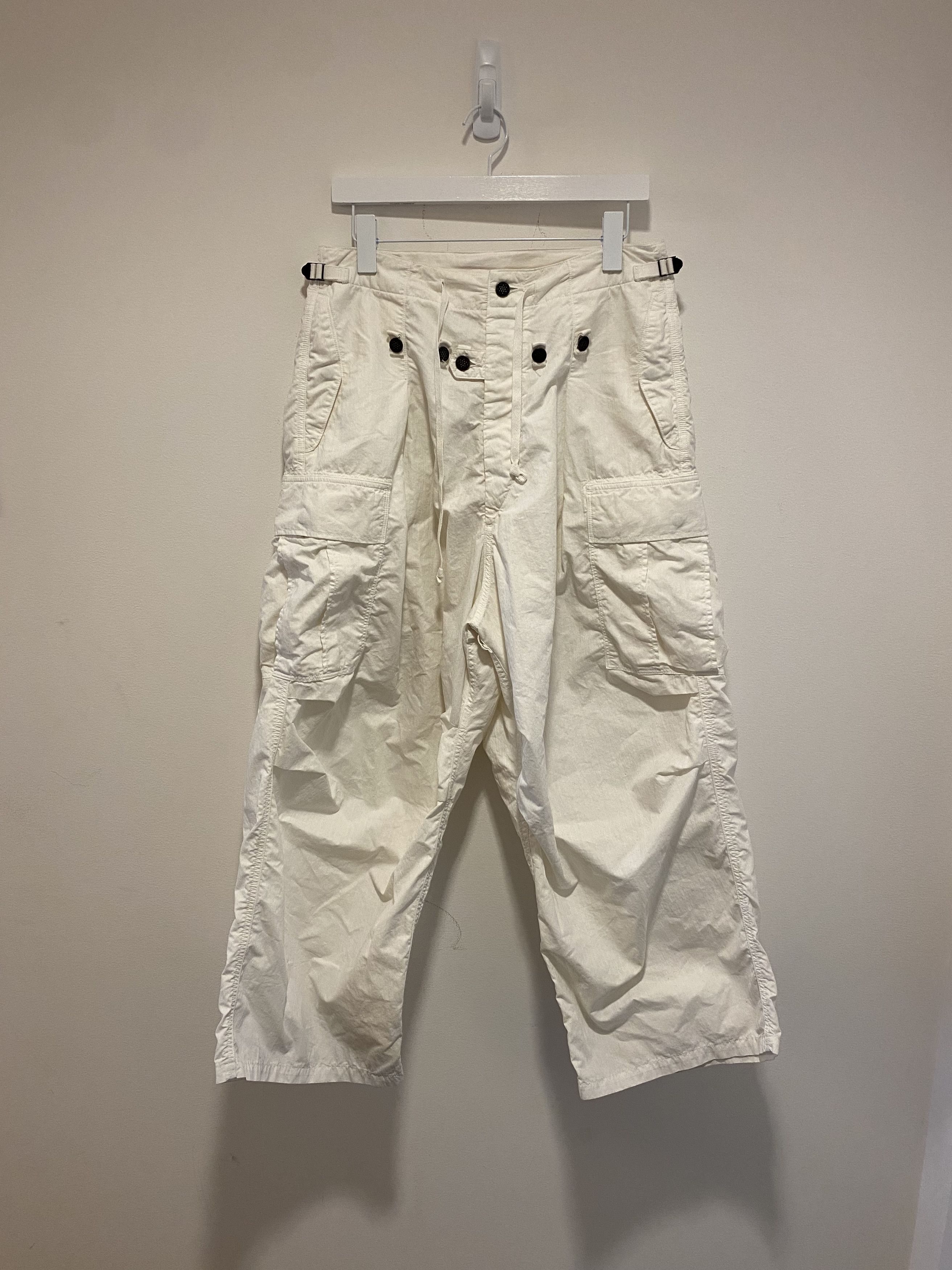 image of Kapital Bondage Cargo Pants in White, Men's (Size 30)