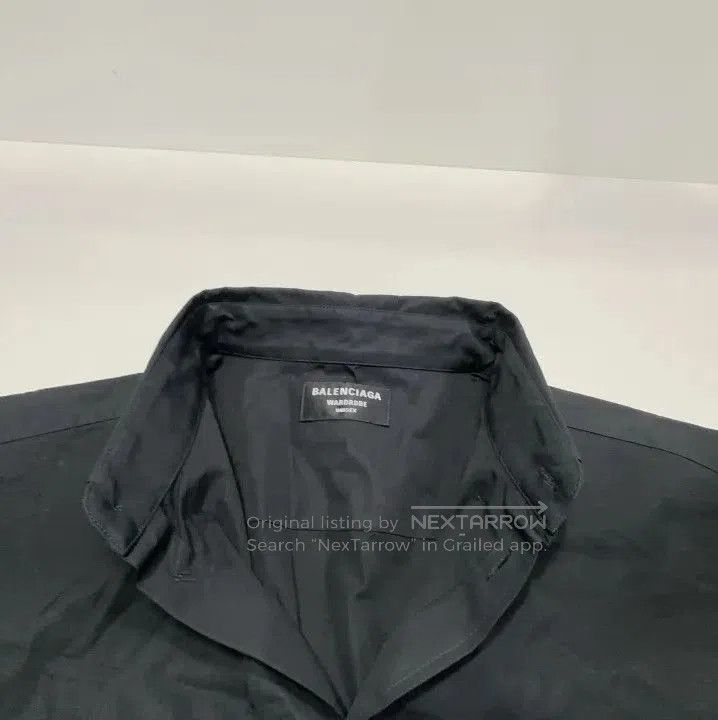Balenciaga Balenciaga Black Large Fit Embroidered Long Sleeve Shirt. Size US L / EU 52-54 / 3 - 1 Thumbnail