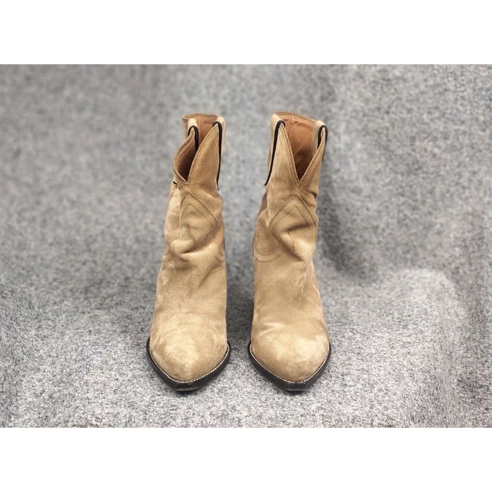 Isabel Marant Isabel Marant Leyane suede Leather Beige cowboy Ankle Boots Vintage Western Style Size US 10 / IT 40 - 6 Thumbnail