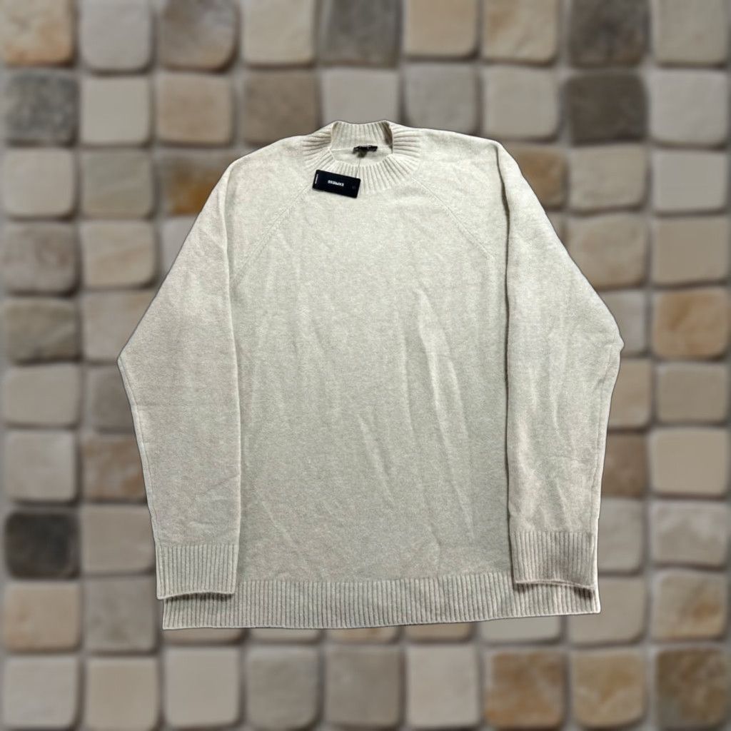 Express Express Sweater Men XL Beige Wool Stretch Tight Knit Mock Neck Raglan Sleeve Pullover Casual Size US XL / EU 56 / 4 - 1 Thumbnail
