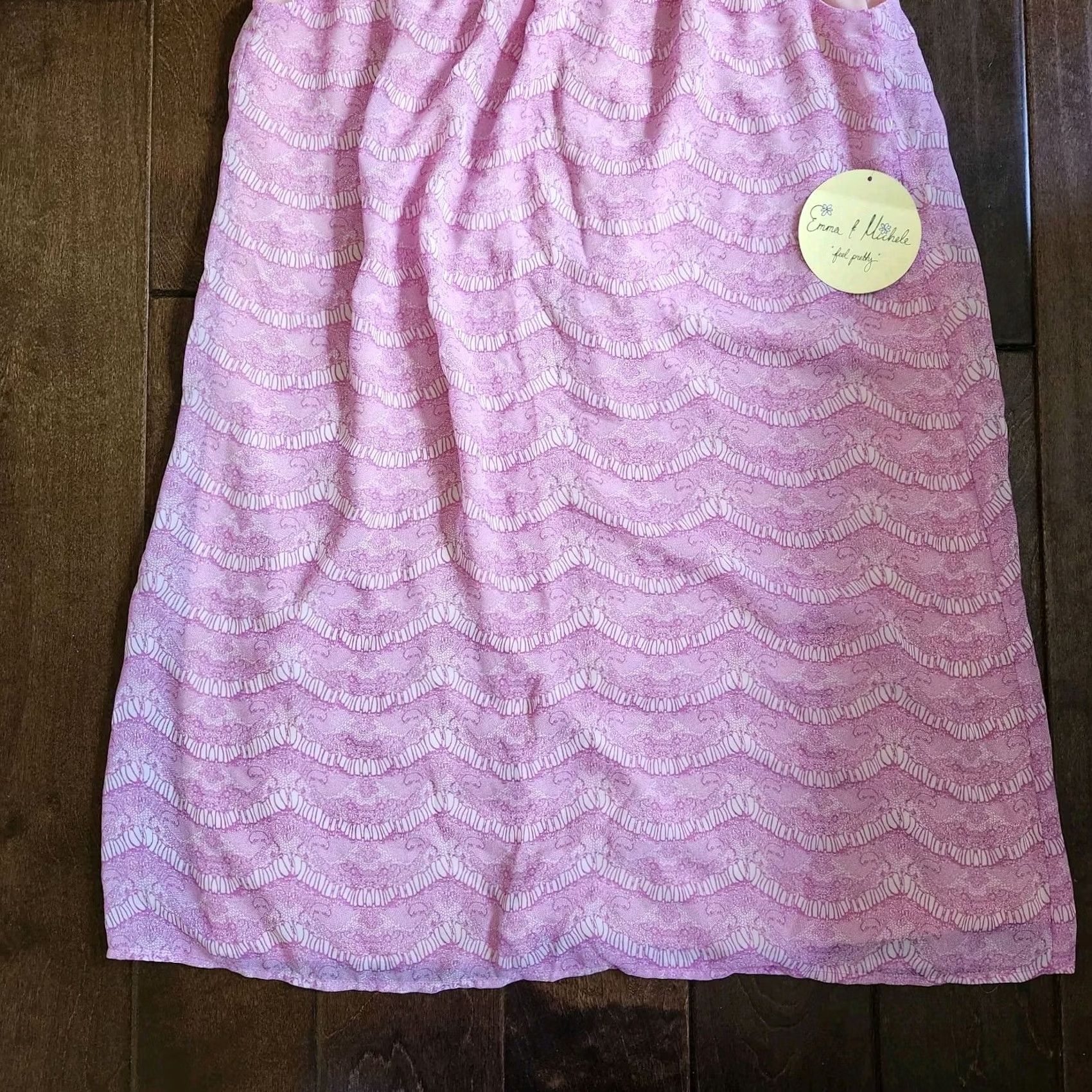 Vintage Emma & Michele Dress Women's Lilac Geometric Ruffle Neck Shift Preppy Sz 12 NWT Size XL / US 12-14 / IT 48-50 - 4 Thumbnail