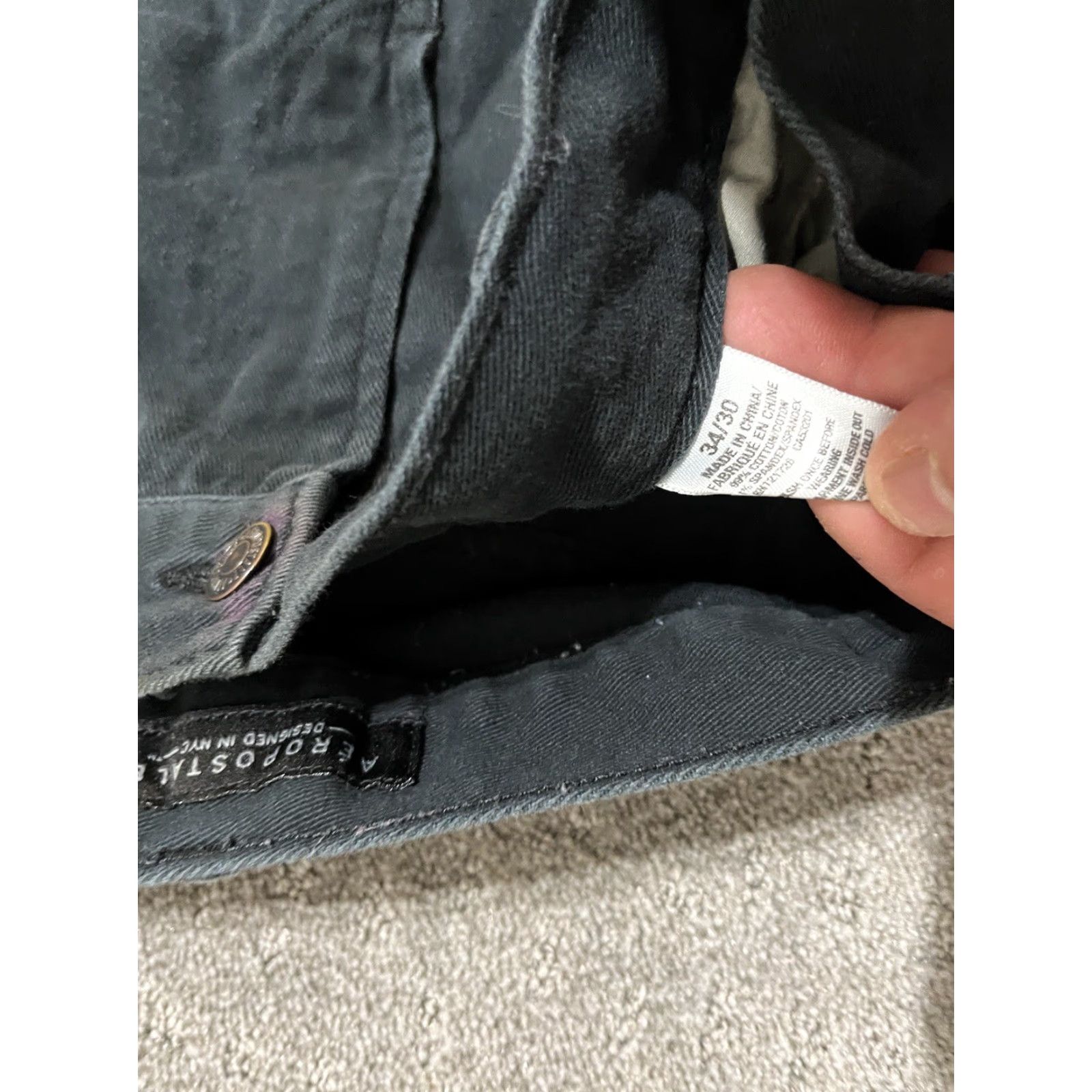 Aeropostale Aeropostale Black Wash Distressed Skinny Jean Size 34x30 Mens Size US 34 / EU 50 - 6 Thumbnail