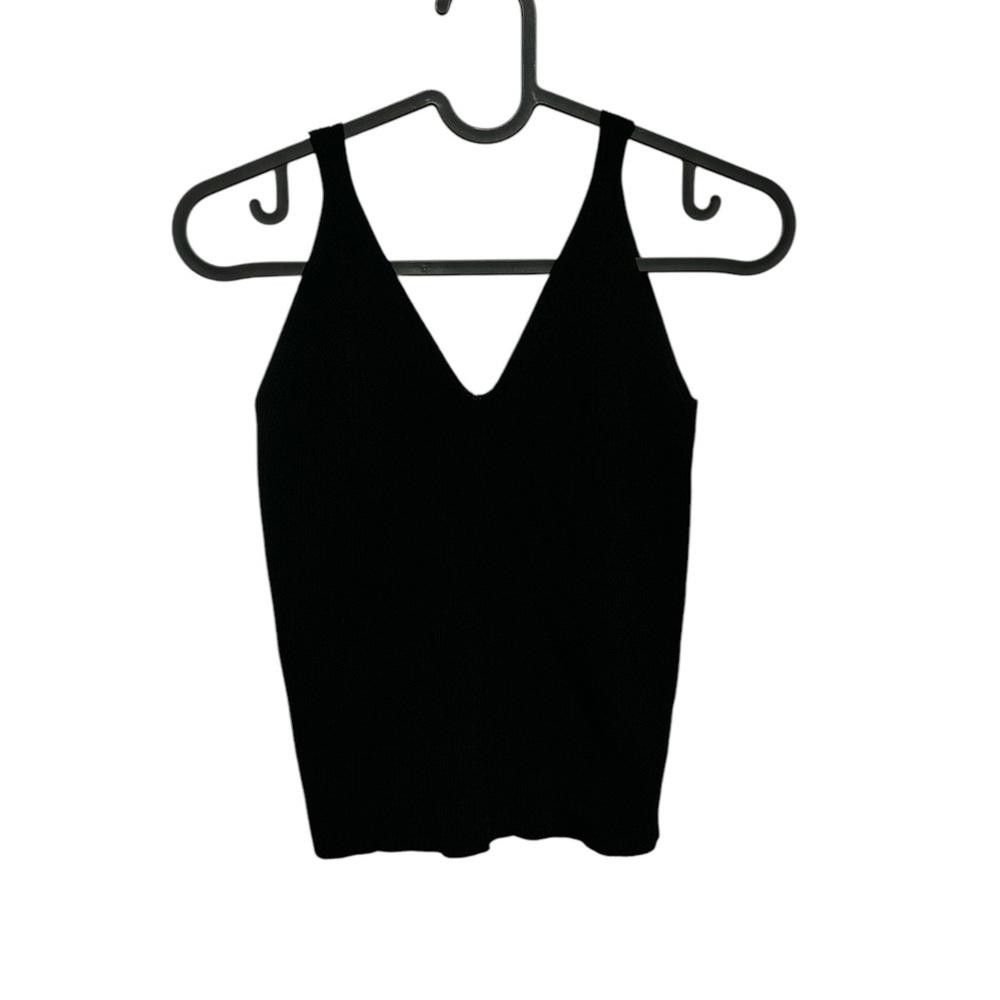 Designer Black Knit Tank Top Size S / US 4 / IT 40 - 1 Thumbnail