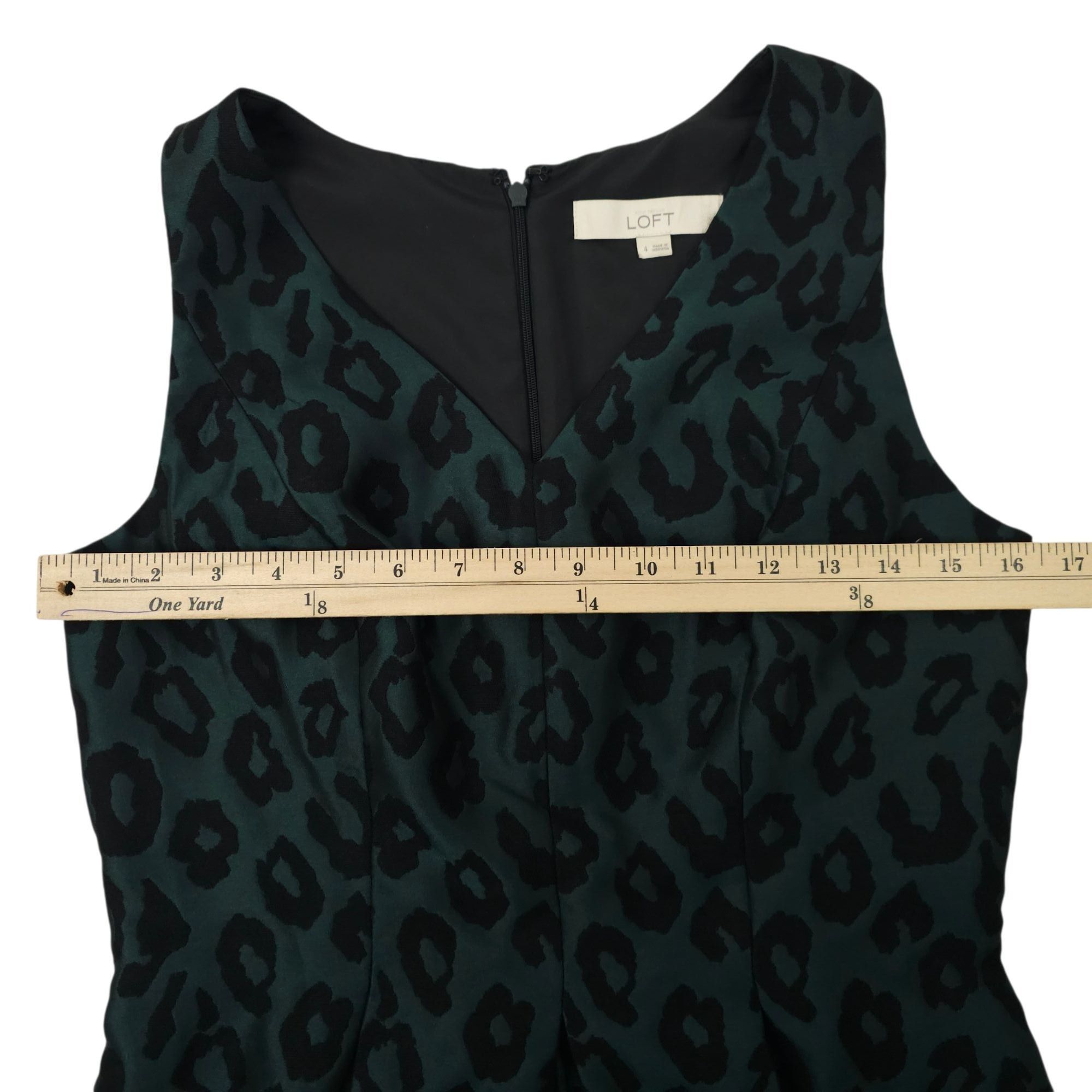 Loft Ann Taylor Loft Leopard Print Jacquard Fit & Flare Dress 4 Size S / US 4 / IT 40 - 3 Thumbnail