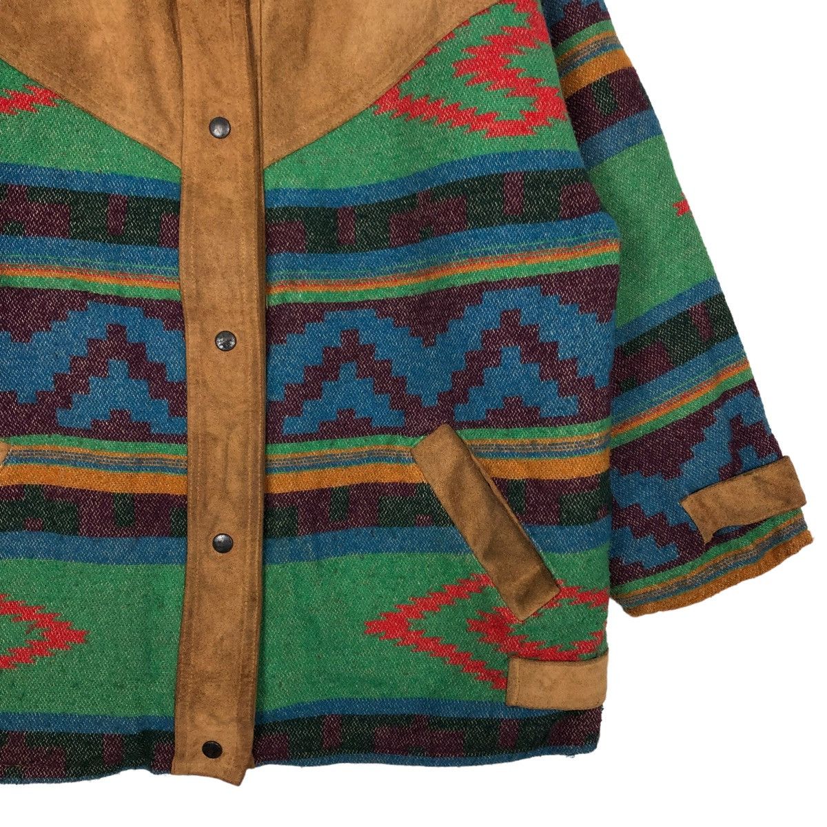 Vintage 🔥Vtg Leather Jacket Aztec Navajo Native Made in UK Size US L / EU 52-54 / 3 - 5 Thumbnail