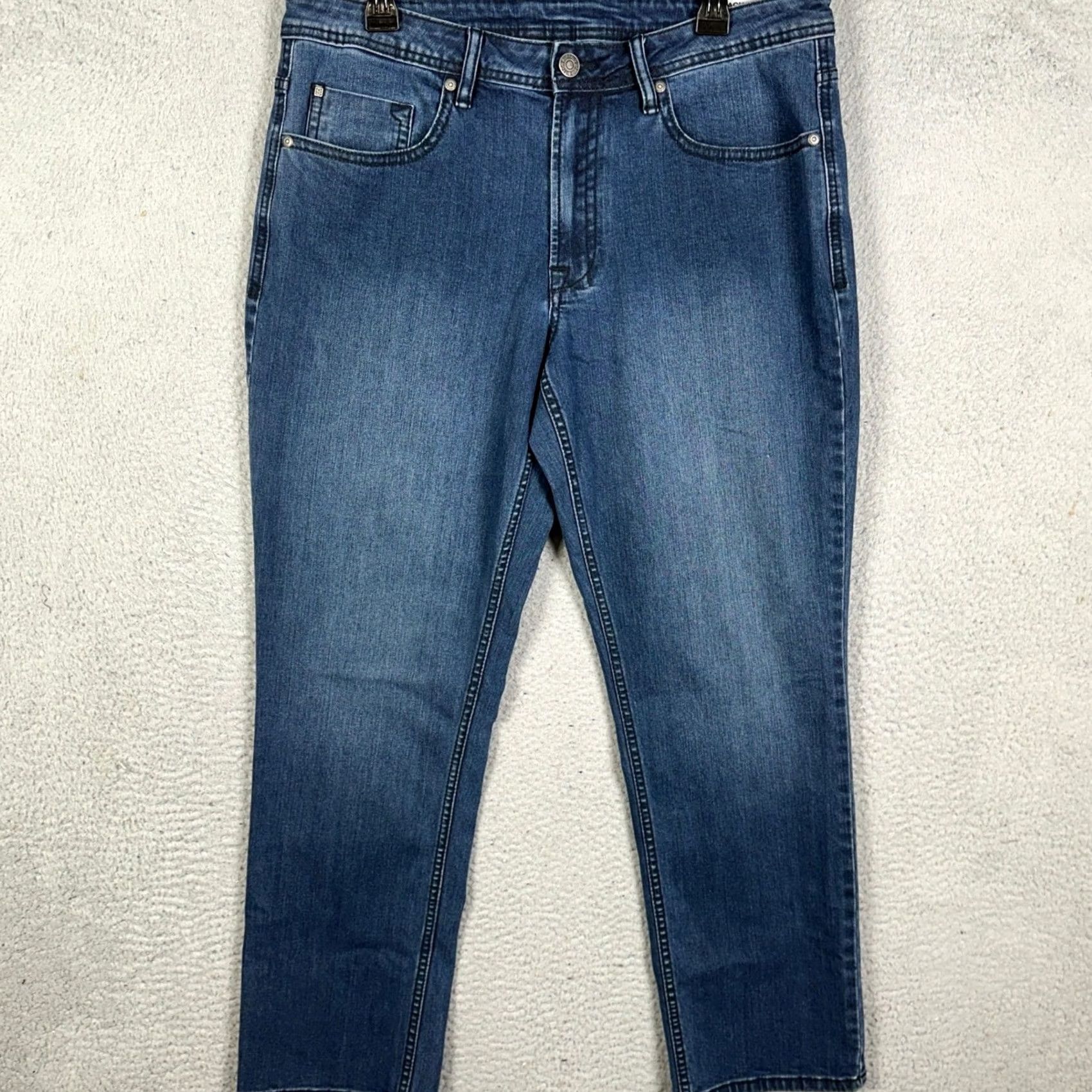 Buffalo David Bitton Buffalo David Bitton Jackson Jeans Men 34X29 Blue Slim Straight Distressed Denim Size US 34 / EU 50 - 2 Thumbnail