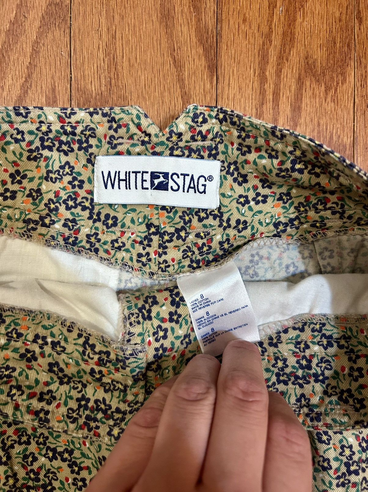 Other Vintage White Stag Floral Print A-Line Mini Skirt Size 30" / US 8 / IT 44 - 3 Thumbnail