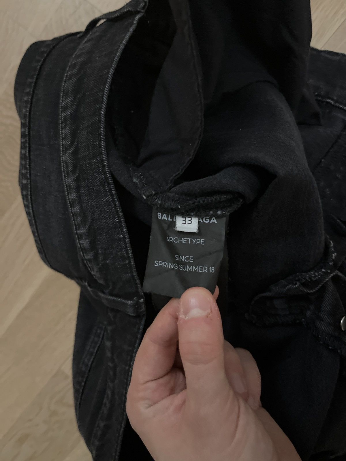 Balenciaga Balenciaga SS18 Archetype Destroyed Knee Black Jeans Size US 33 - 6 Thumbnail