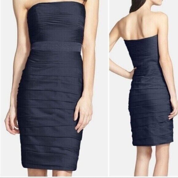 Monique Lhuillier Monique Lhuillier Dress Strapless Ruched Bridesmaids Cockta Size XS / US 0-2 / IT 36-38 - 2 Thumbnail