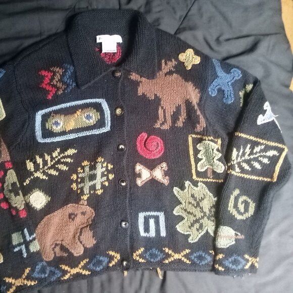 Other Vintage Pacific Northwest Novelty Cardigan Sweater Linen Size S / US 4 / IT 40 - 3 Thumbnail