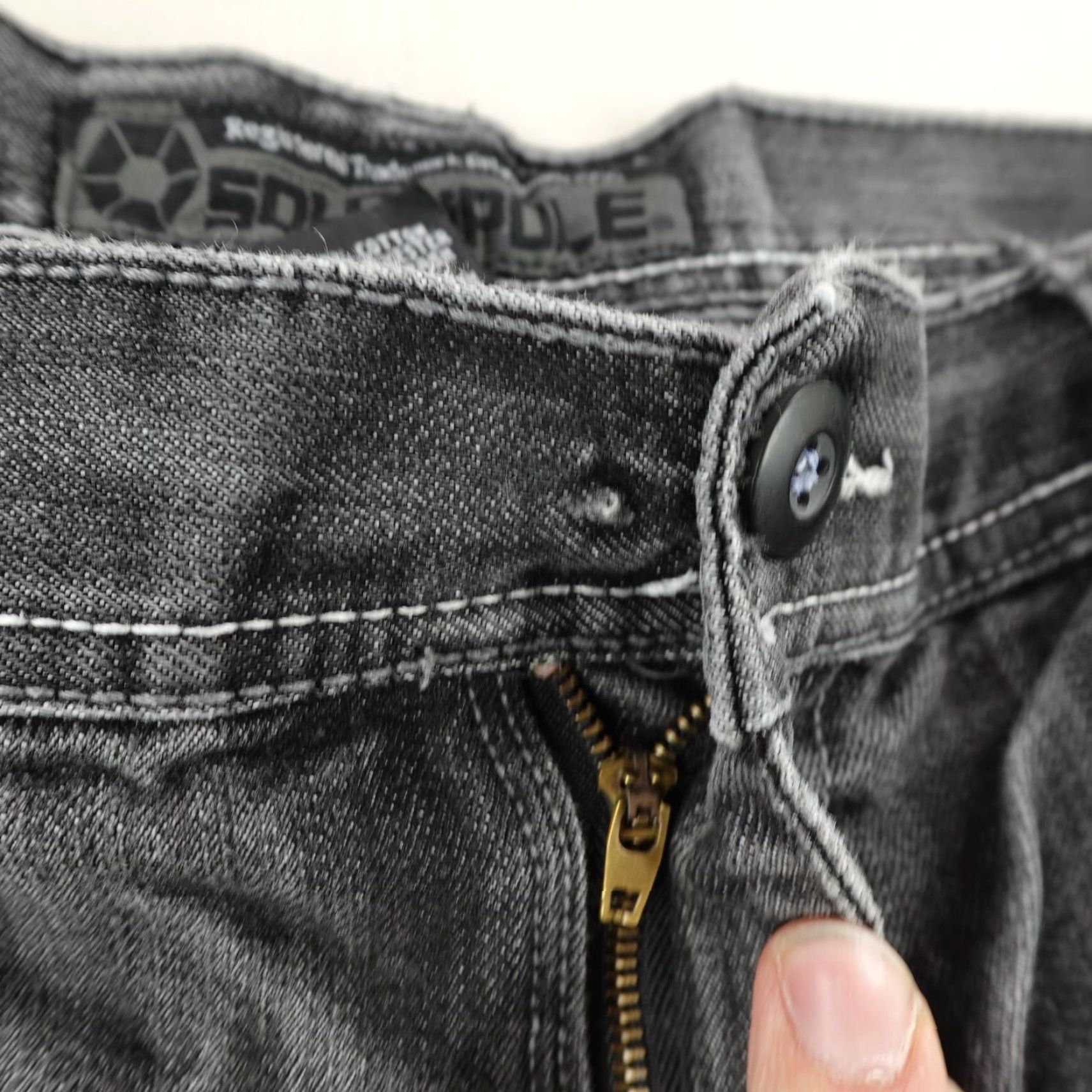Southpole VINTAGE Southpole Jeans 38 Black Denim Baggy Wide Straight Faded Y2K Mens Size US 38 / EU 54 - 6 Thumbnail