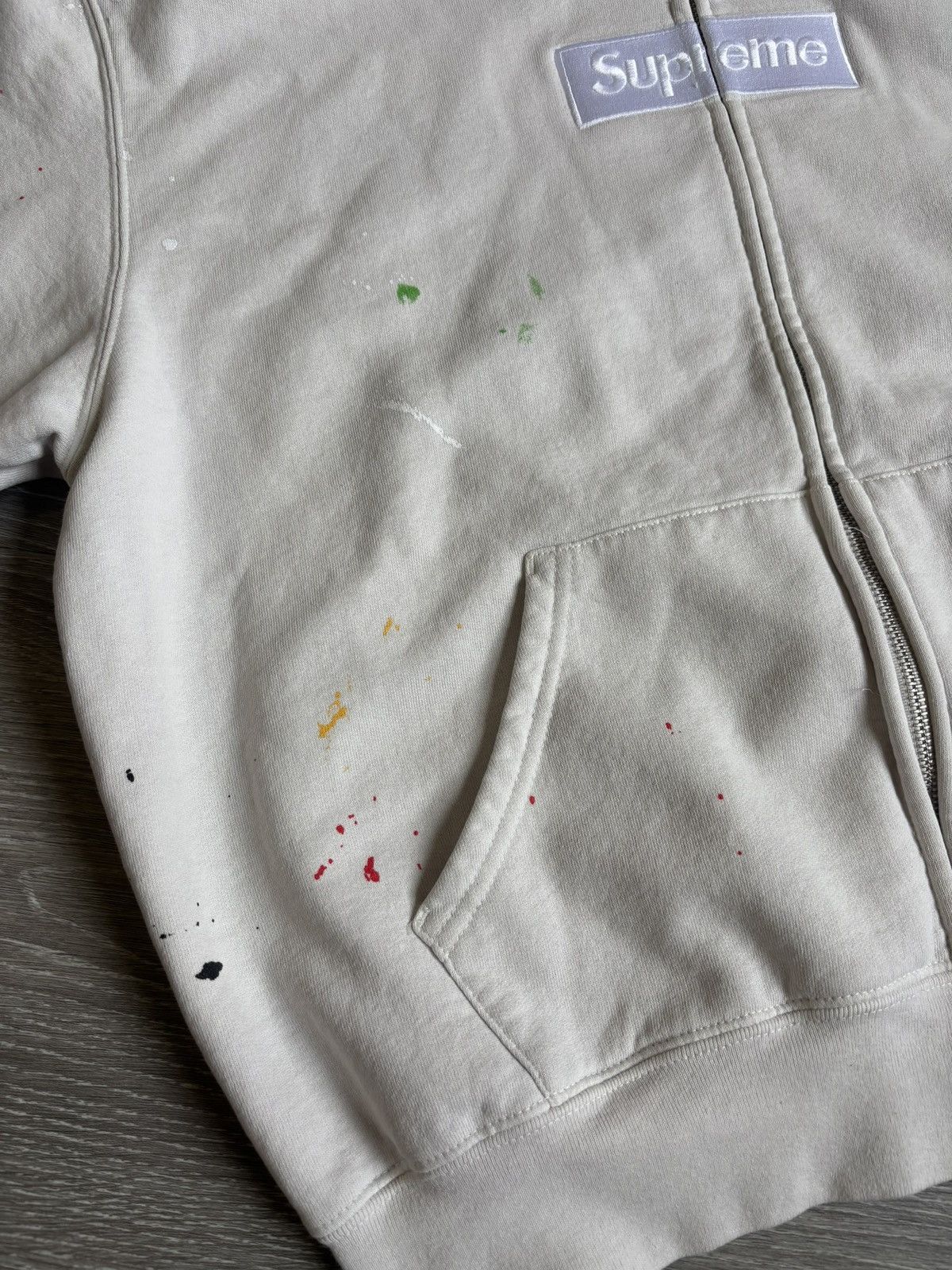 Maison Margiela × Supreme Supreme Maison Margiela Box Logo Zipup Hoodie White Size US M / EU 48-50 / 2 - 7 Thumbnail