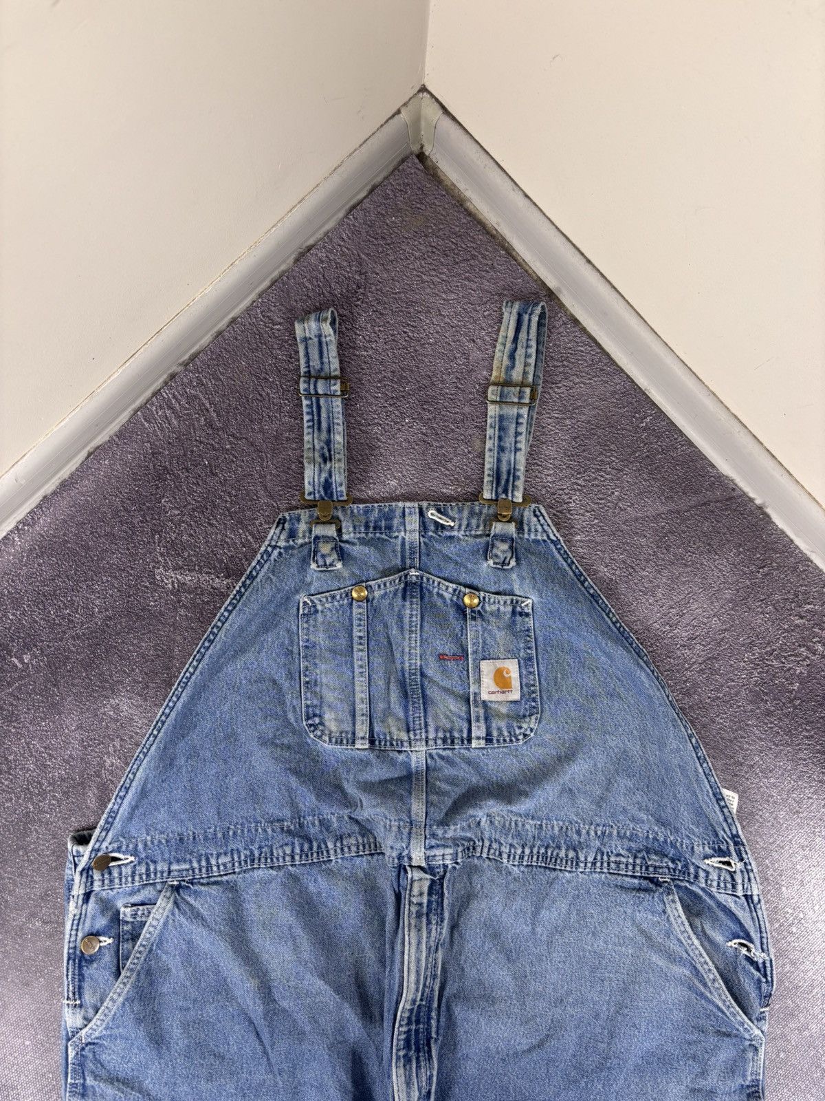 Carhartt Vintage Carhartt Bib Overalls USA Workwear Light Blue Denim Size US 44 / EU 60 - 6 Thumbnail