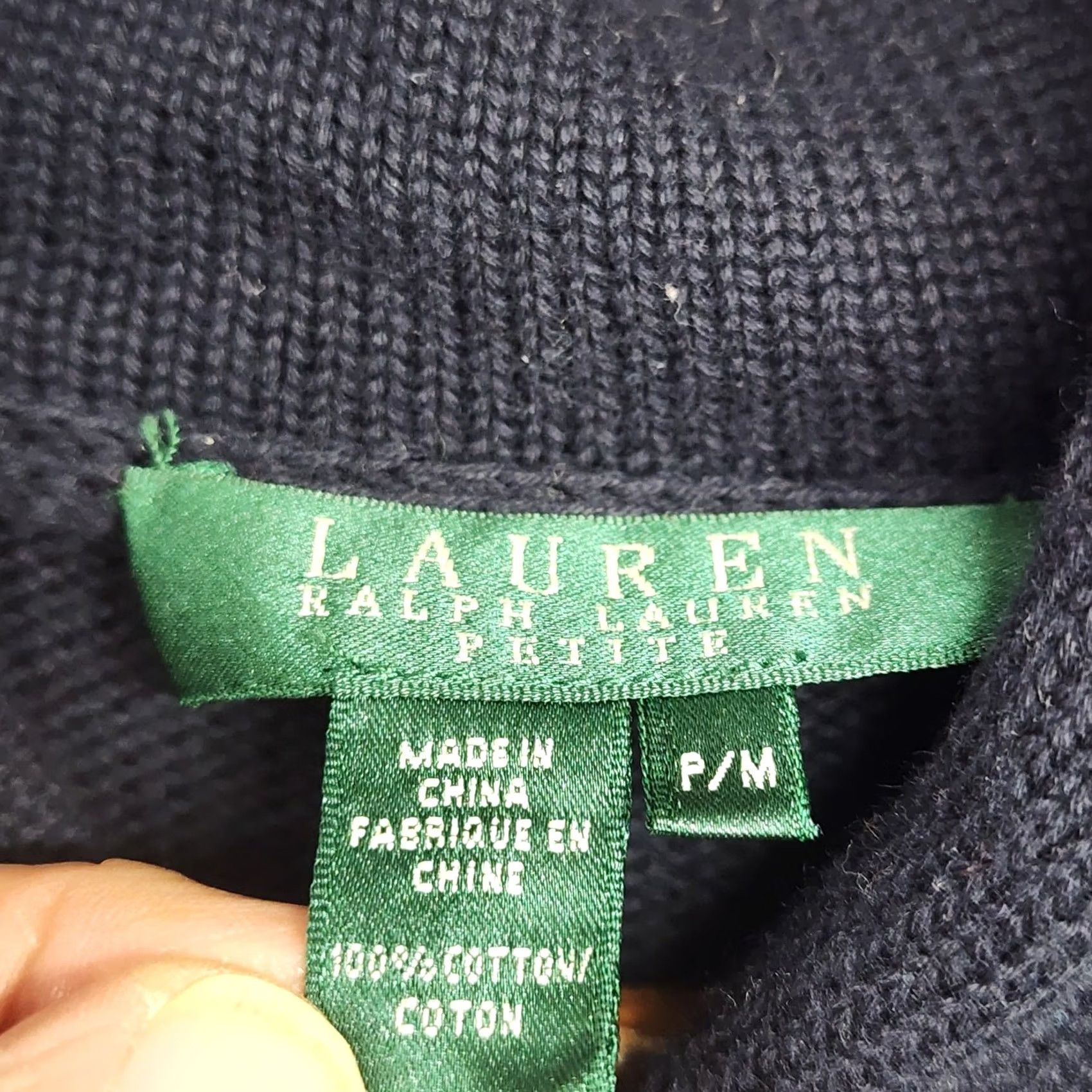 Ralph Lauren Ralph Lauren Women Sweater Petite Medium Navy Shawl Collar Toggle Knit Size M / US 6-8 / IT 42-44 - 3 Thumbnail