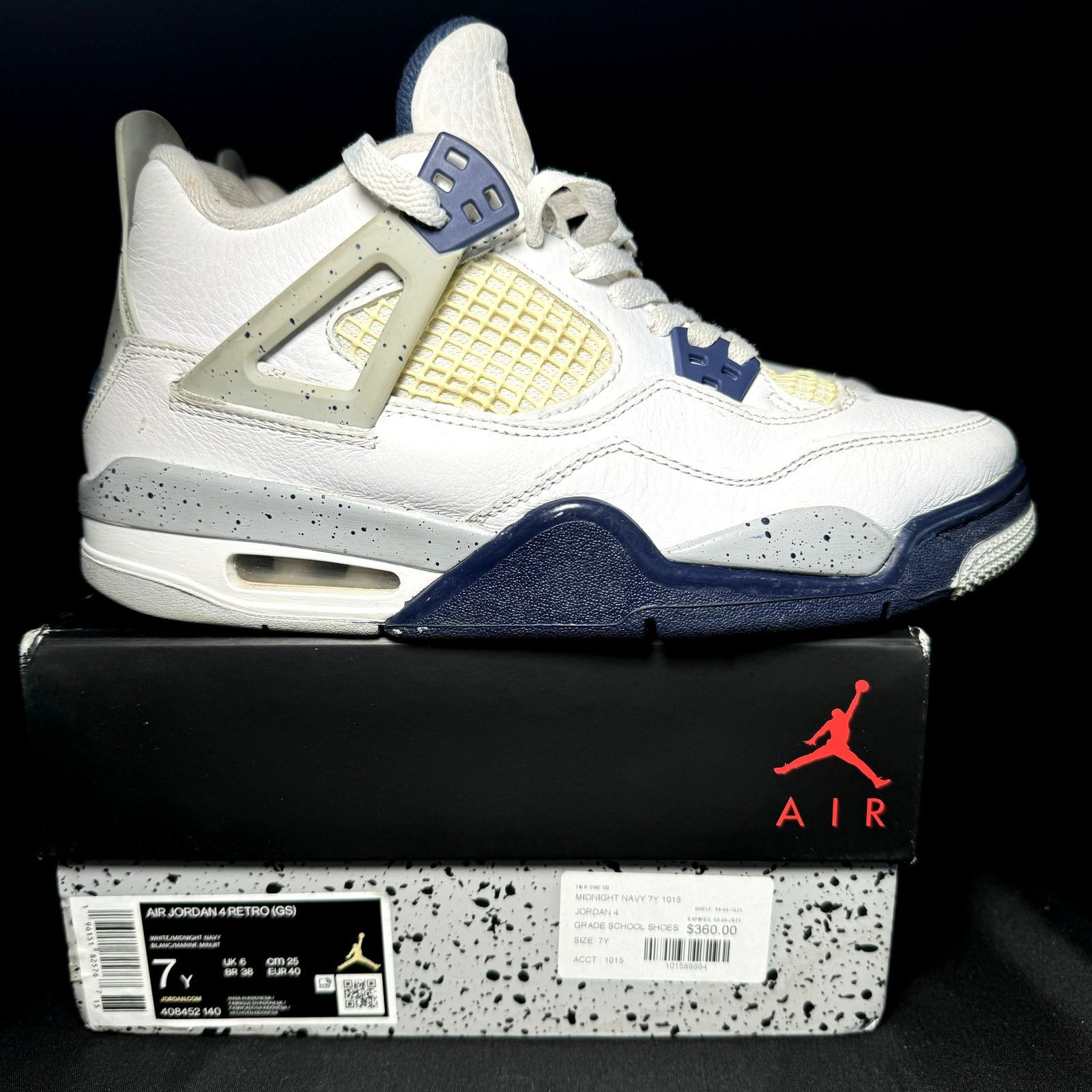 Jordan Brand × Nike Size 7 - Air Jordan 4 Retro GS Midnight Navy Men's Shoes Size US 7 / EU 40 - 1 Thumbnail