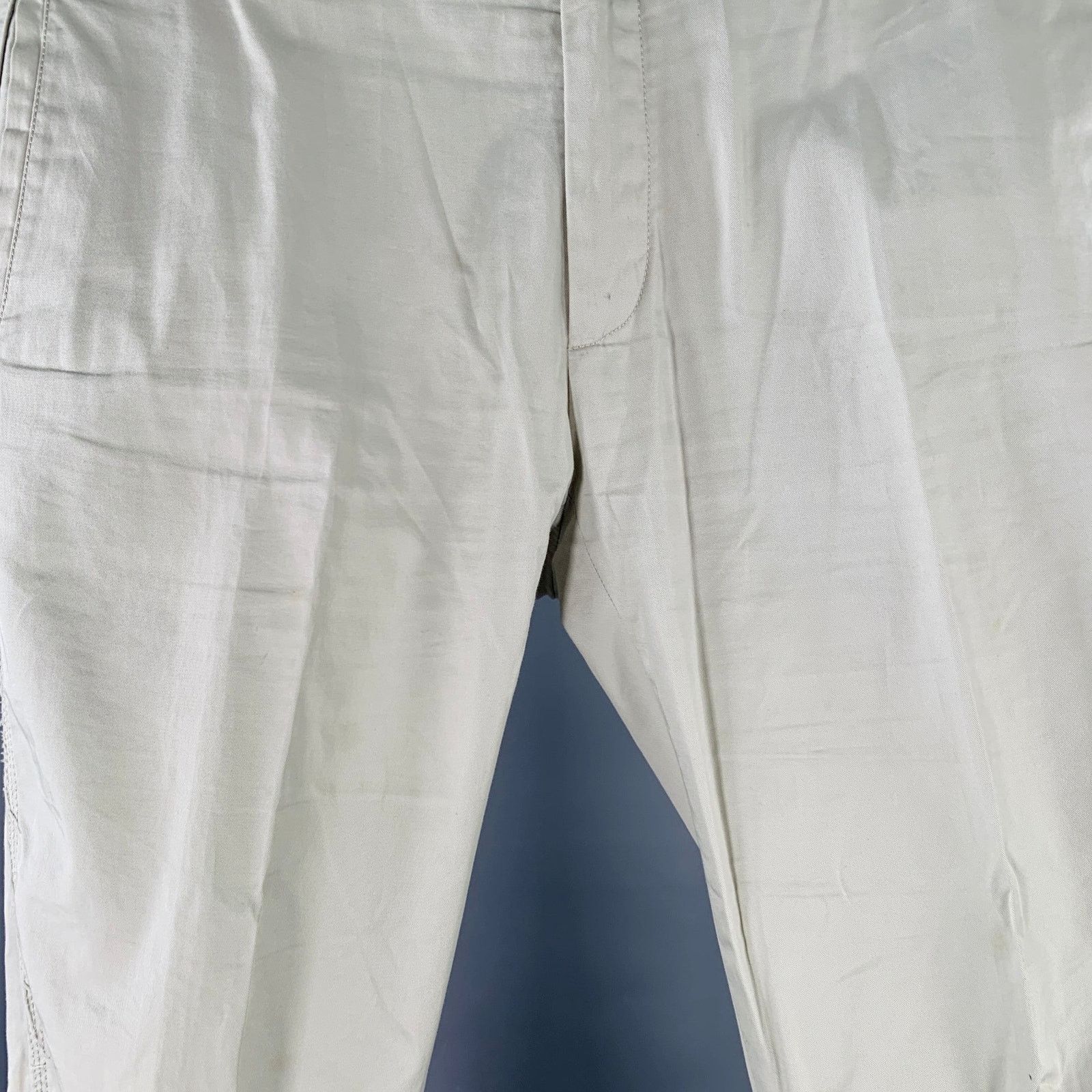 Lanvin LANVIN Size 32 Ivory Cotton Ankle Zip Flat Front Dress Pants Size US 32 / EU 48 - 7 Thumbnail