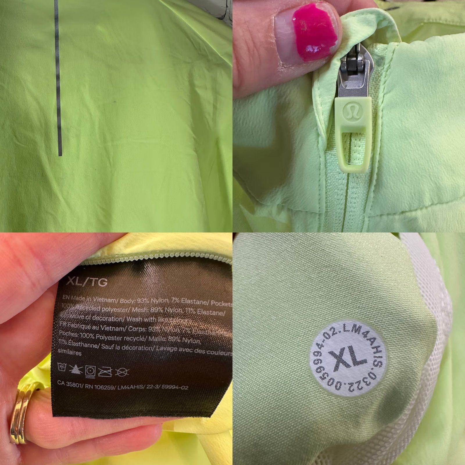Lululemon Lululemon Jacket Mens XL Running Full Zip Neon Lime Green Reflective Ventilated Size US XL / EU 56 / 4 - 8 Thumbnail