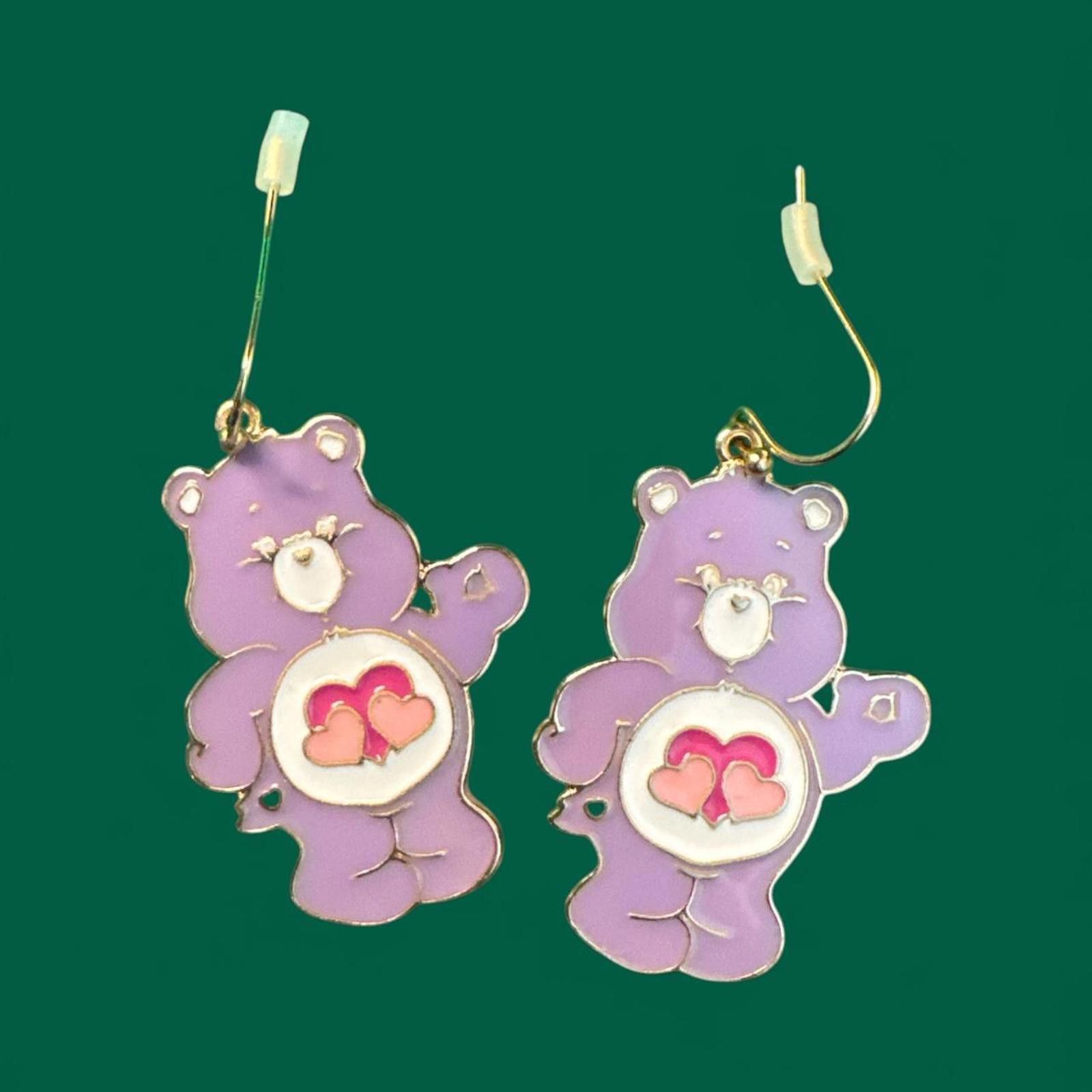Other Purple Care Bear Earrings – Hypoallergenic, Y2K Cute Size ONE SIZE - 1 Preview