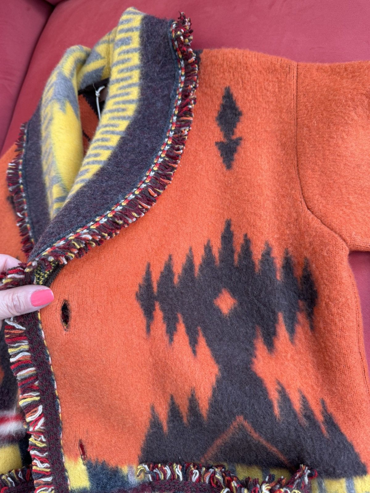 Alanui Alanui brown, orange, yellow cashmere cardigan, size S Size US S / EU 44-46 / 1 - 8 Thumbnail