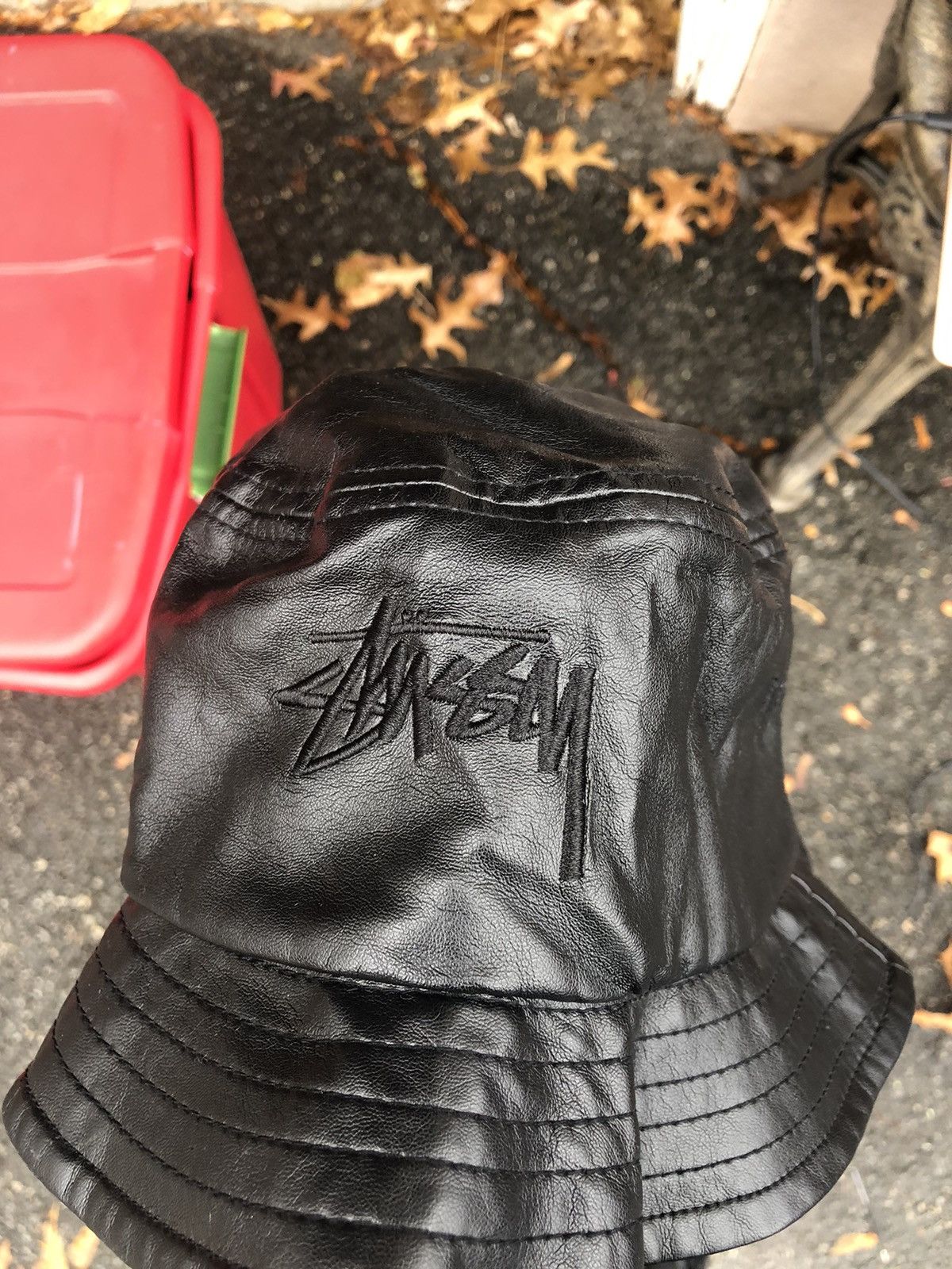 Stussy Stussy Leather Bucket Hat Black S/M NWOT Size ONE SIZE - 1 Thumbnail