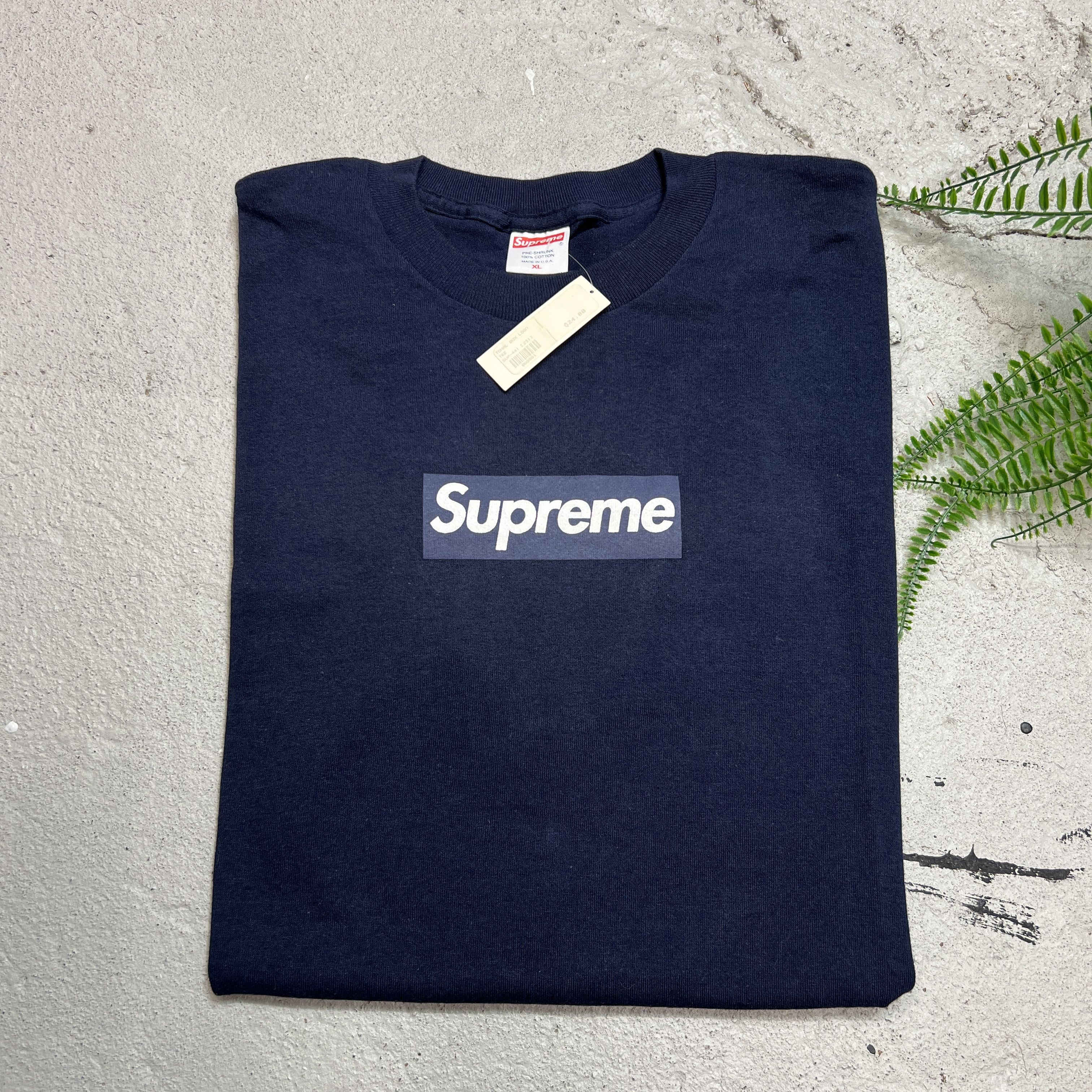 Supreme × Vintage Early 2000s Supreme Navy on Navy Box Logo Bogo 