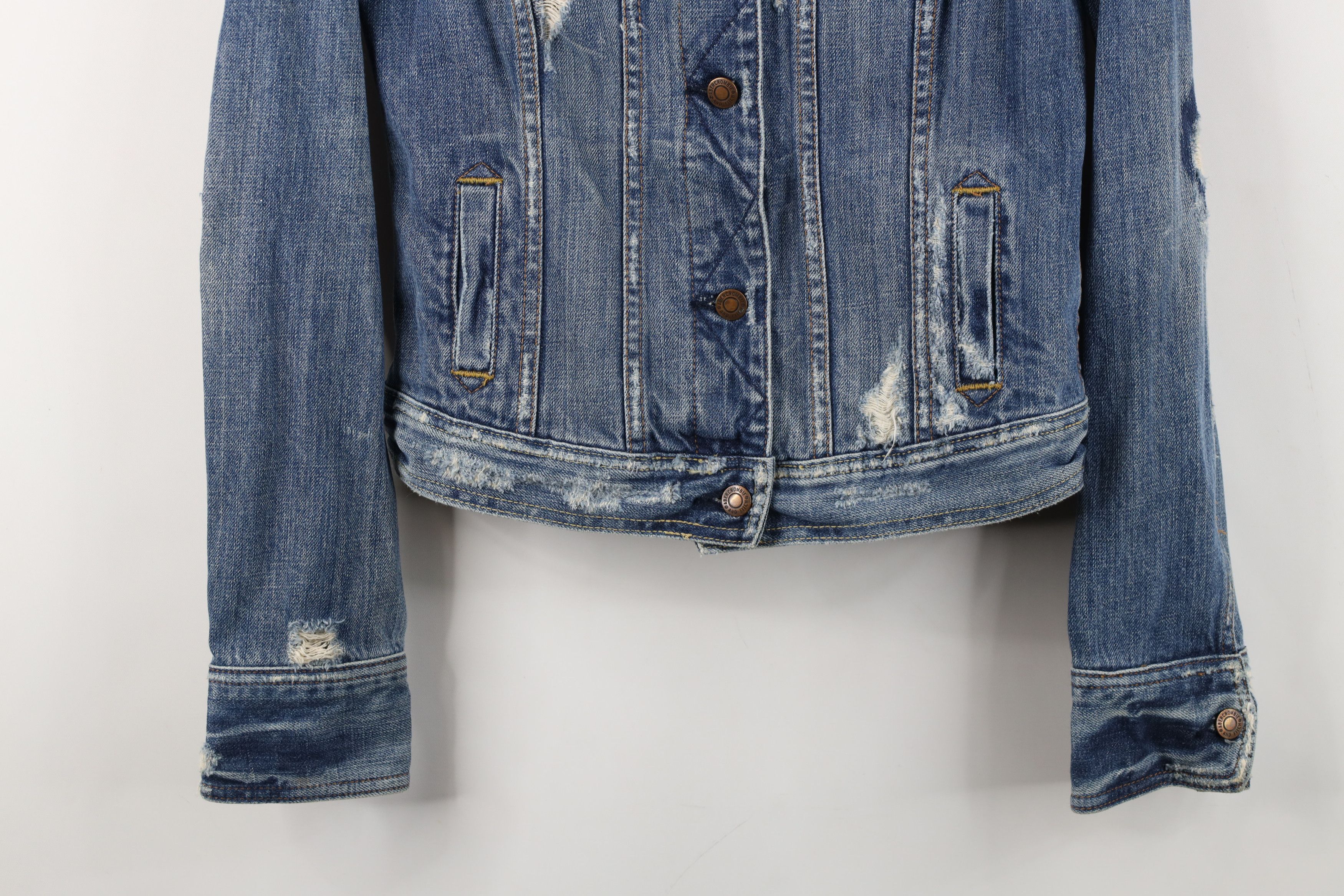 Abercrombie & Fitch Vintage 90s Y2K Abercrombie & Fitch Denim Trucker Jacket Size S / US 4 / IT 40 - 3 Thumbnail