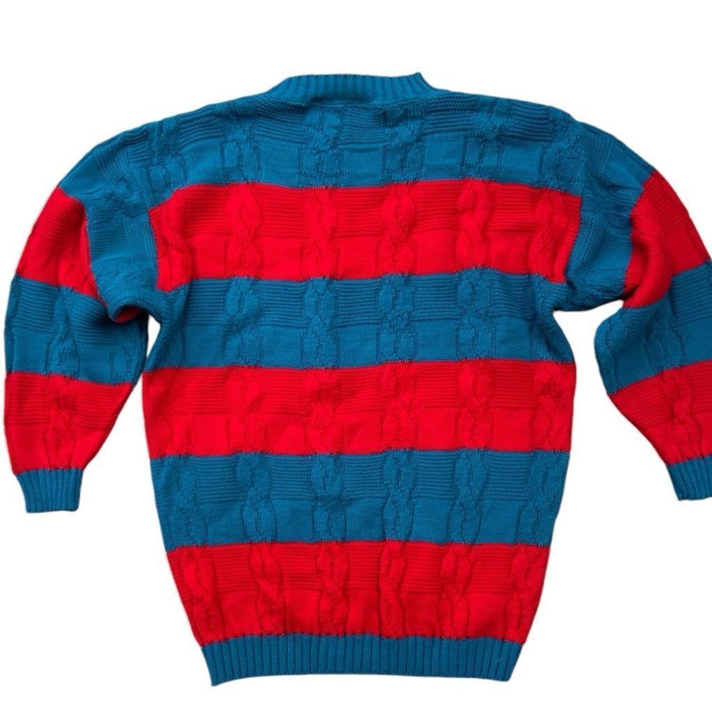 Jonathan Saunders Jonathan Logan Vintage Cable Knit Retro Red Blue Medium Size US M / EU 48-50 / 2 - 1 Thumbnail