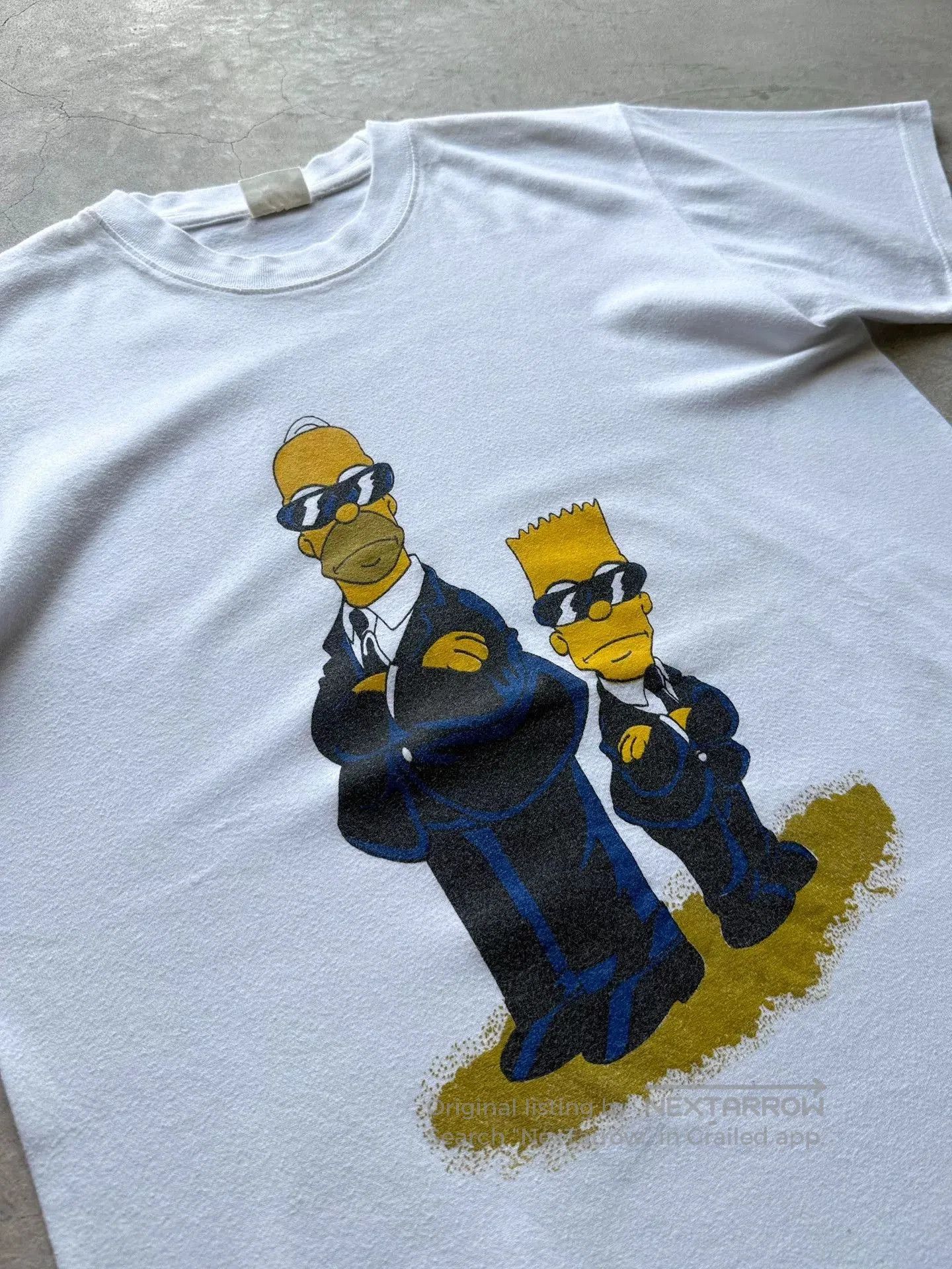 Vintage Vintage 00s Simpsons Men In Black Tee. Size US L / EU 52-54 / 3 - 4 Thumbnail