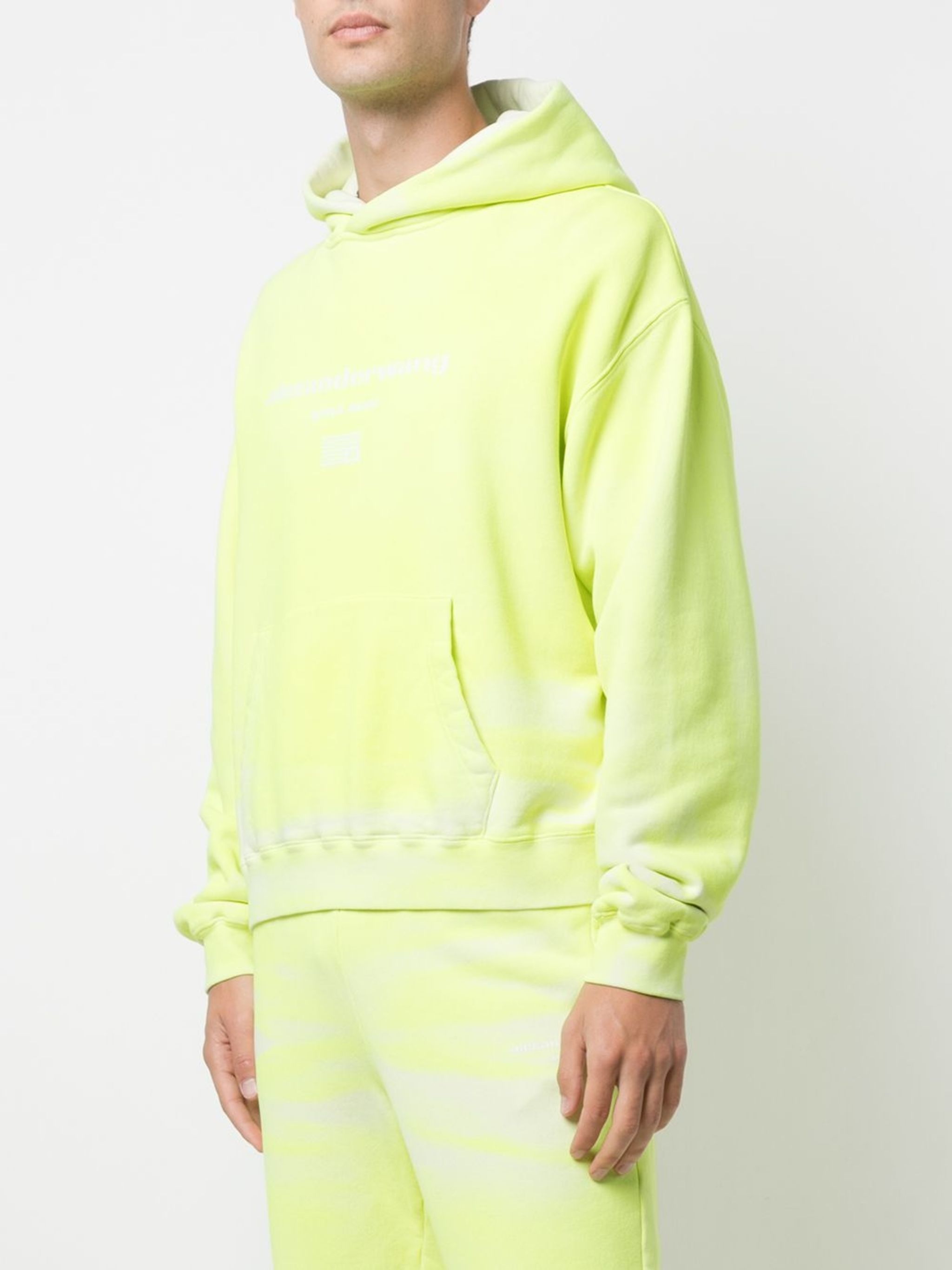 Alexander Wang Fluorescent Yellow Dyed Logo Print Oversized Hoodie Size US XL / EU 56 / 4 - 2 Thumbnail