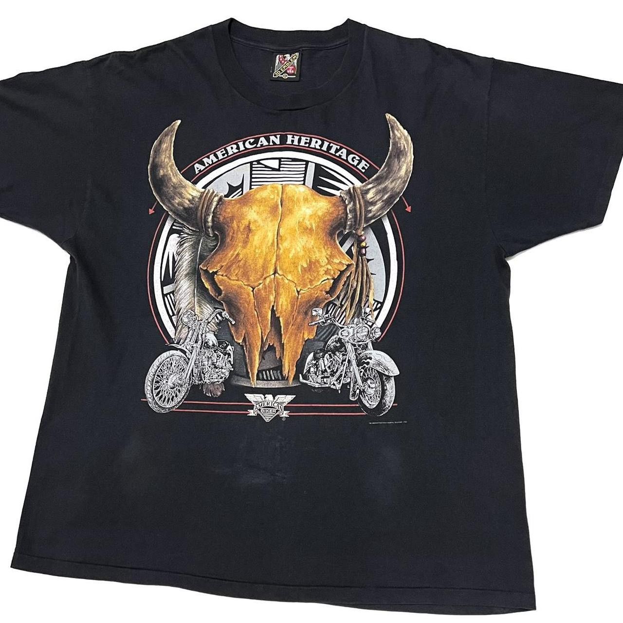 Vintage vintage 3d emblem biker american heritage tee shirt Size US XL / EU 56 / 4 - 3 Thumbnail