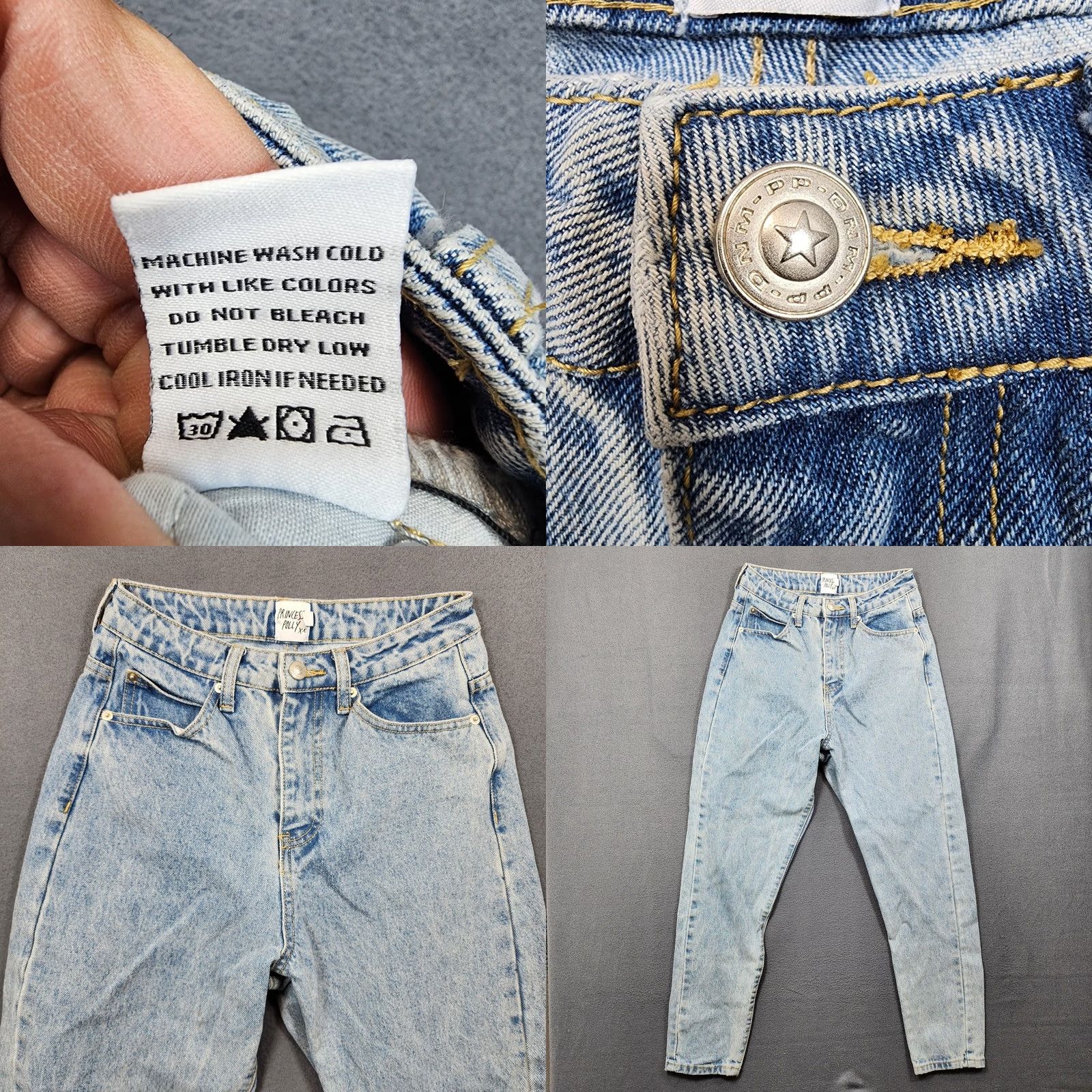 PRINCESS POLLY Princess Polly Womens Jeans Size 4 Blue Denim Light Wash Cotton High Rise Ankle Size 27" / US 4 / IT 40 - 9 Thumbnail