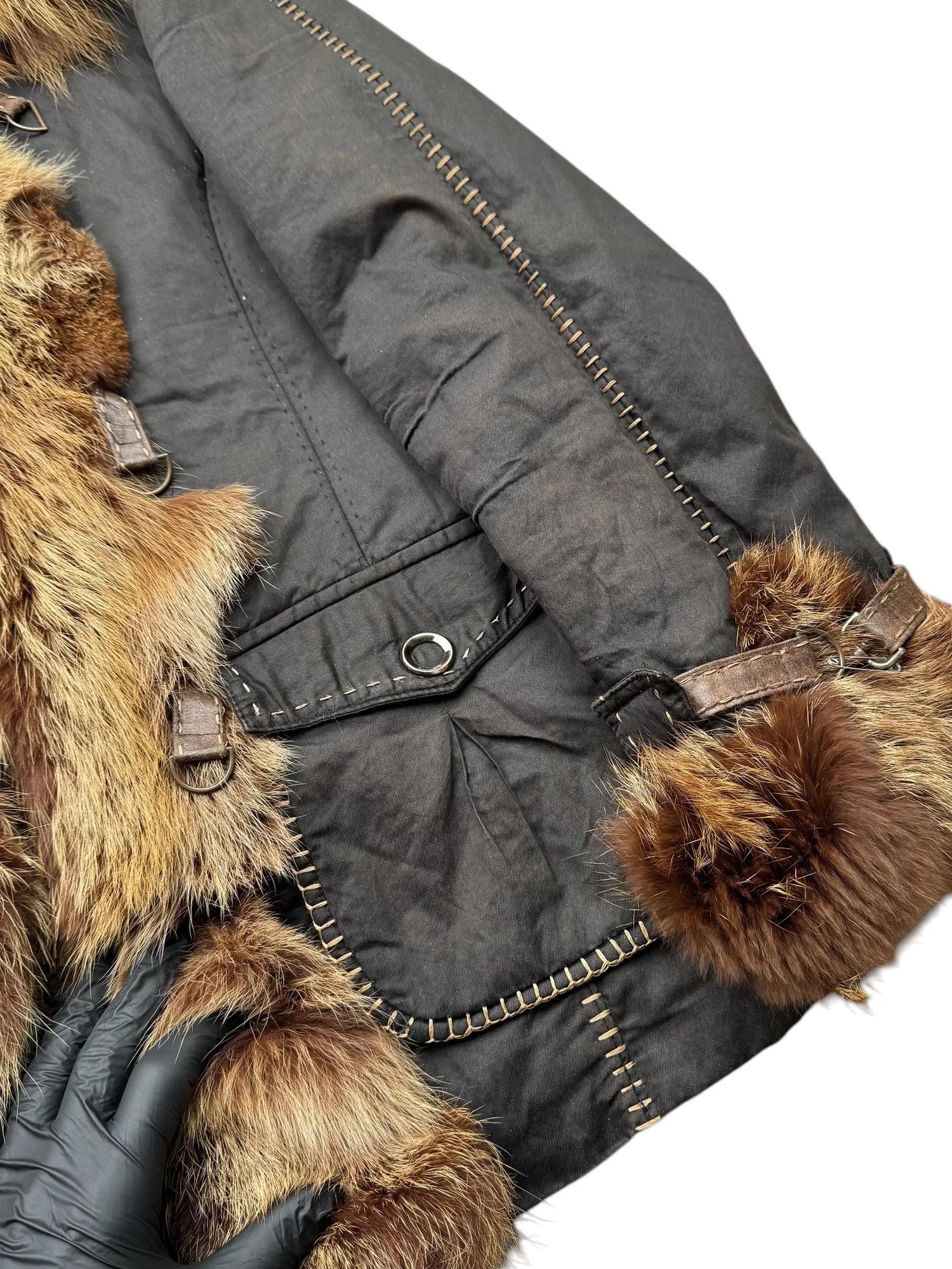 Japanese Brand Hood Jacket With Real Fur Details From The 90s(V69) Size M / US 6-8 / IT 42-44 - 6 Thumbnail