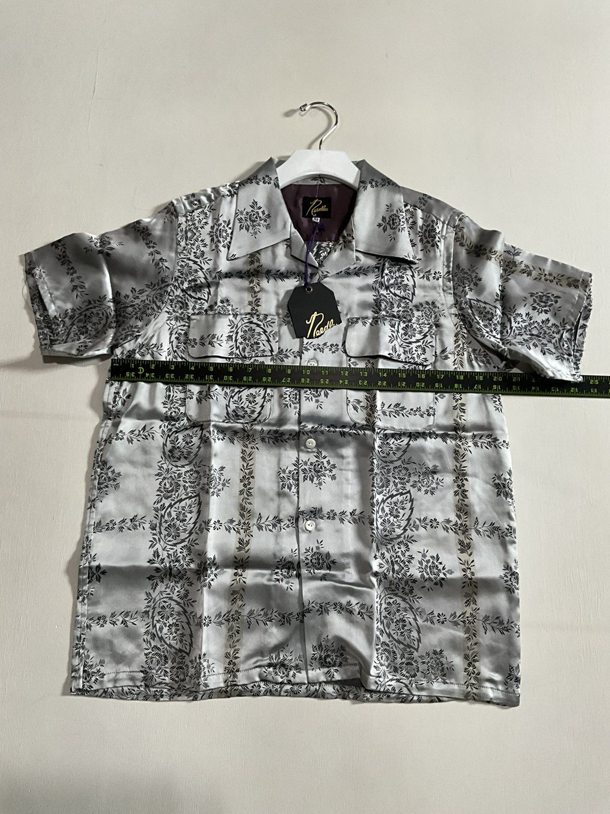 Needles Needles japan bowling floral silver oversized shirt Size US XS / EU 42 / 0 - 2 Thumbnail
