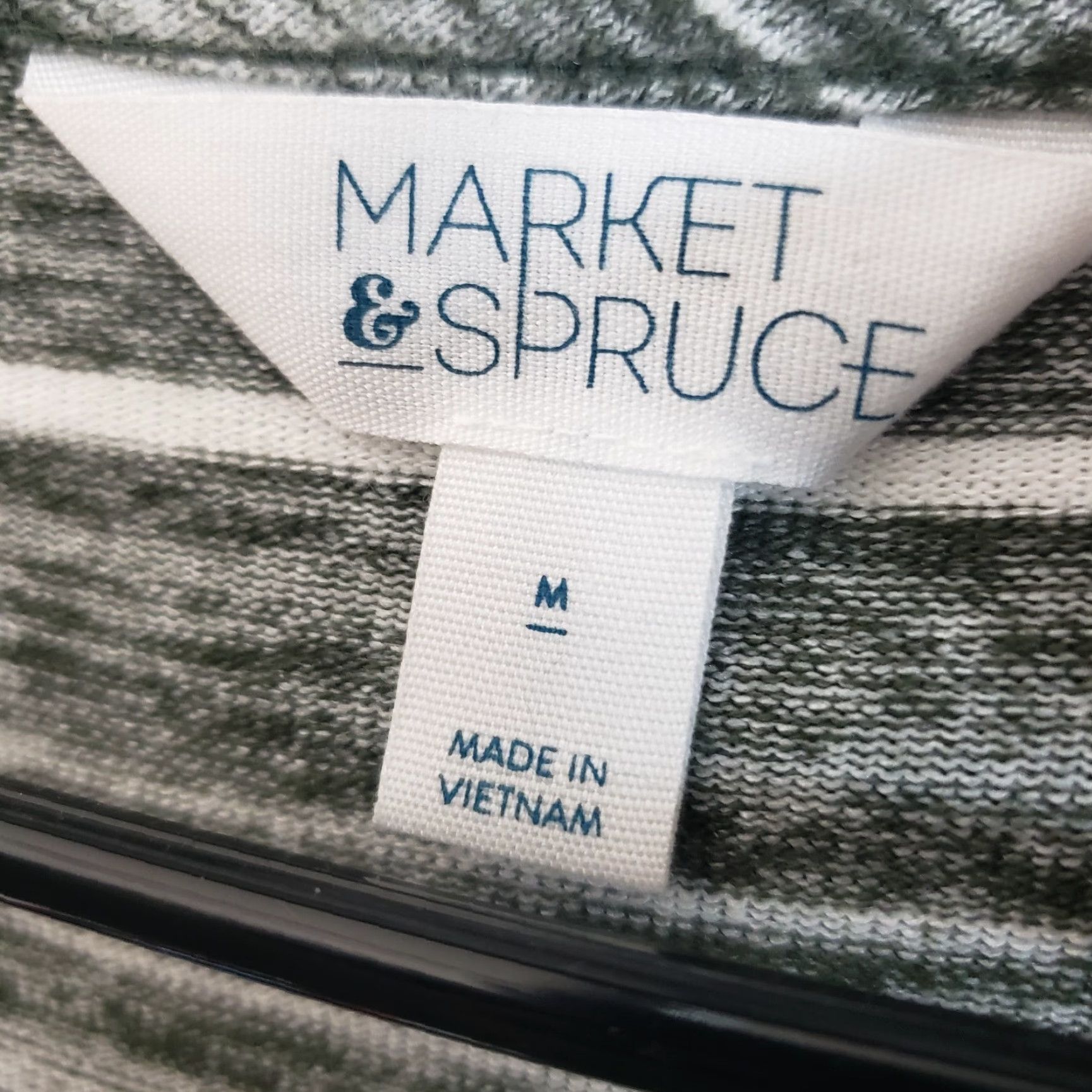 Market Market & Spruce Womens Knit Dress Sz Medium Green Striped Long Sleeve Size M / US 6-8 / IT 42-44 - 6 Thumbnail